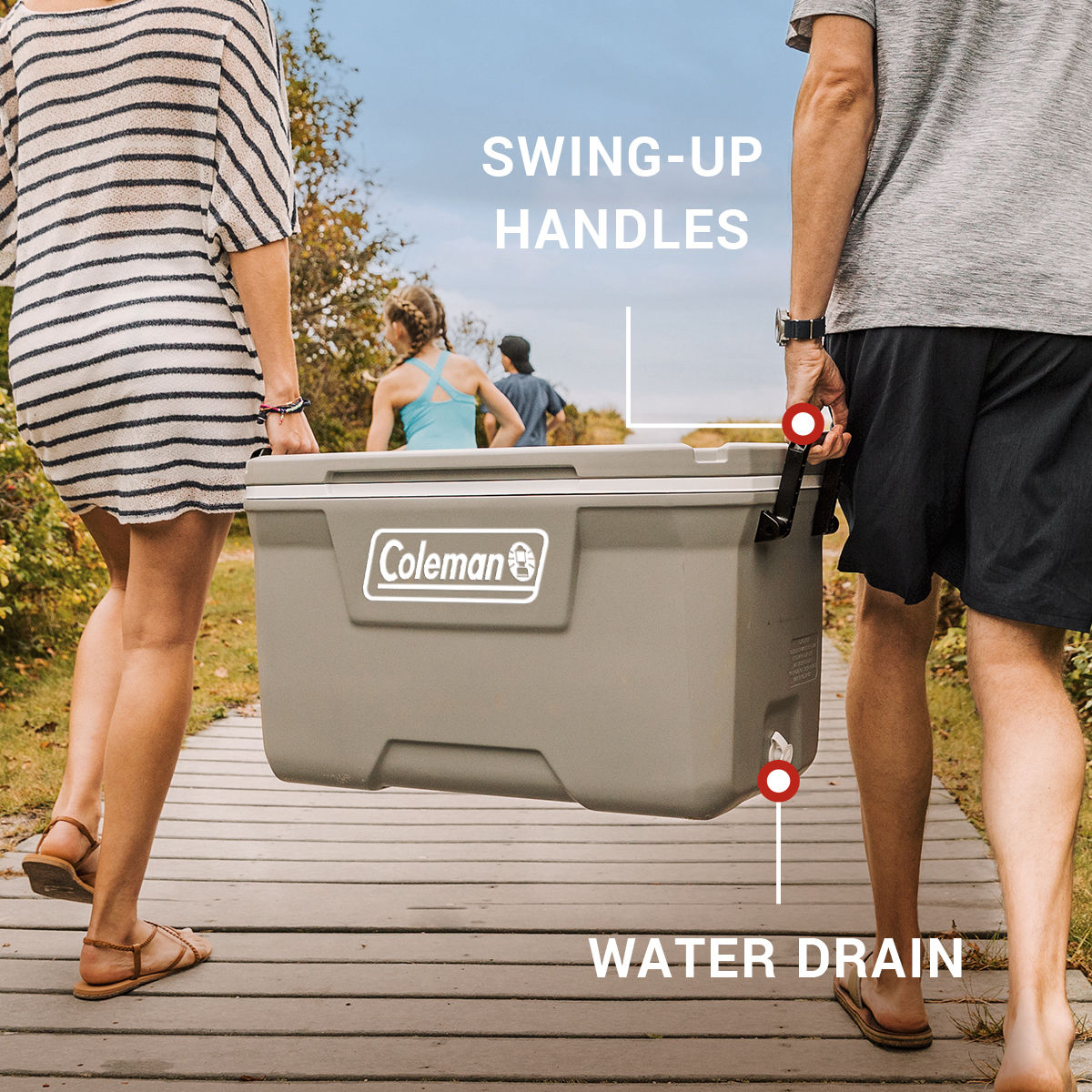 Coleman Classic Series 70-Quart Hard Cooler | Fully Insulated | Keeps Ice Up To 5 Days | Have-A-Seat Lid supports up to 250 lb. | Rock | Cup Holder