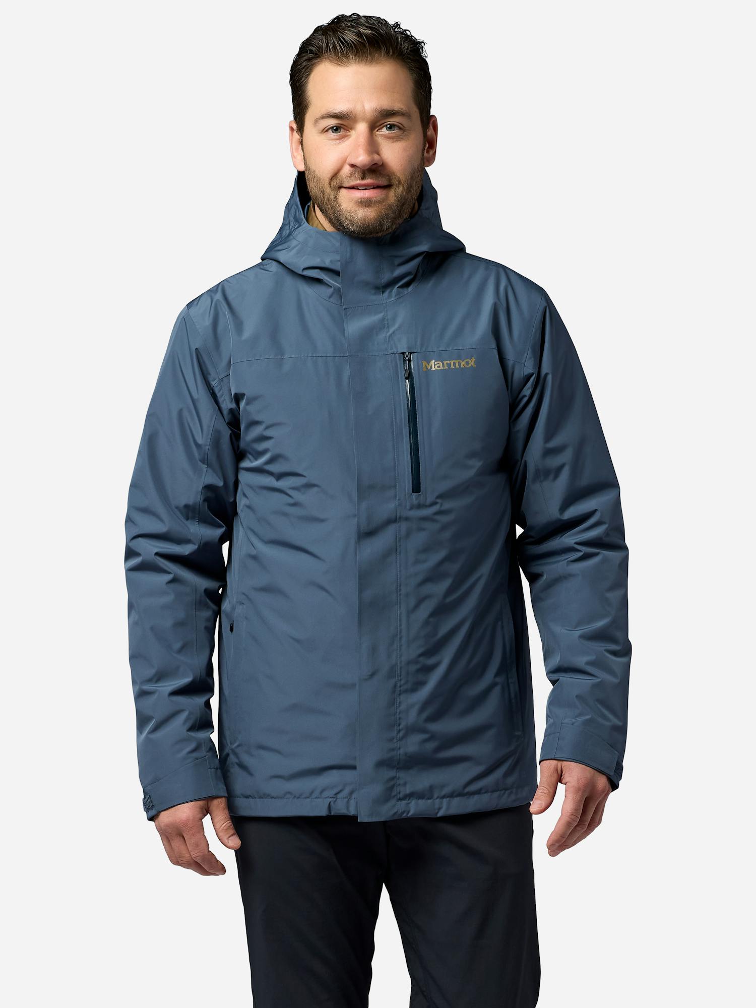Marmot Men's Ramble Component 3 in 1 Waterproof Jacket in Thunderhead | Fleece