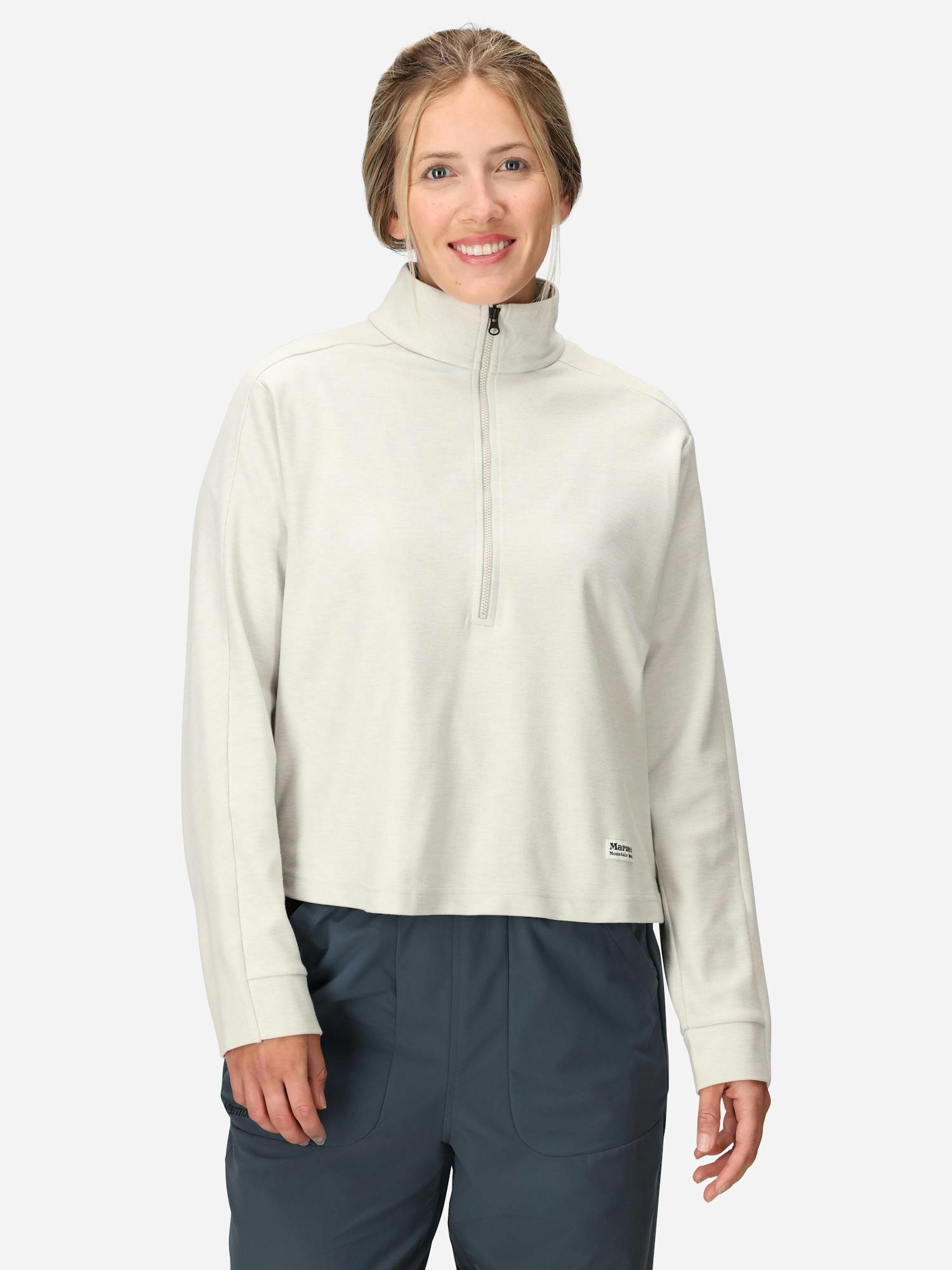 Marmot Women's Redwood Half-Zip (Fall 2025) Shirt in Birch Bark Heather | Cotton
