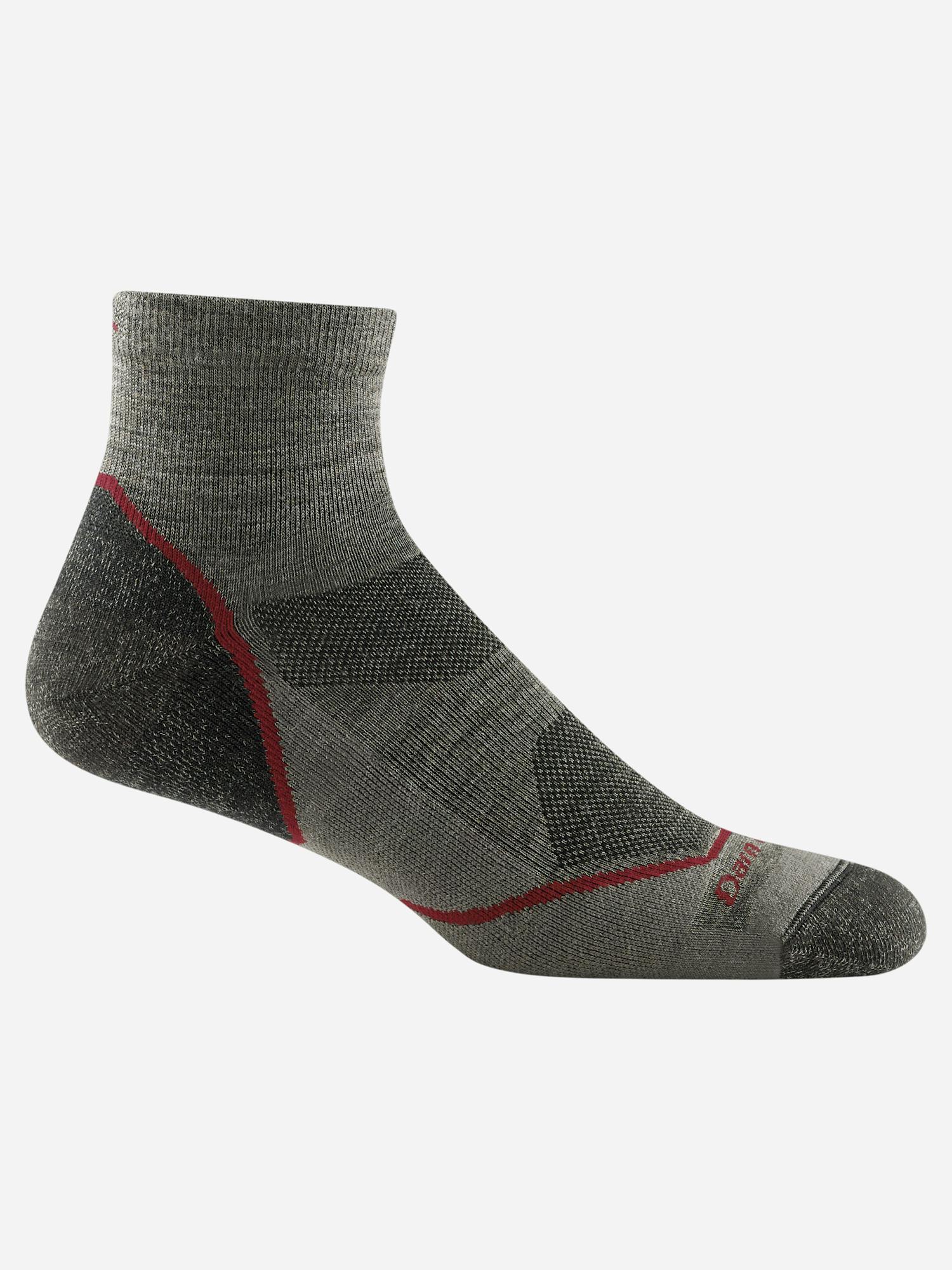 Marmot Men's Light Hiker 1/4 Lightweight with Cushion Hiking Socks in Darn Tough Taupe | Merino Wool