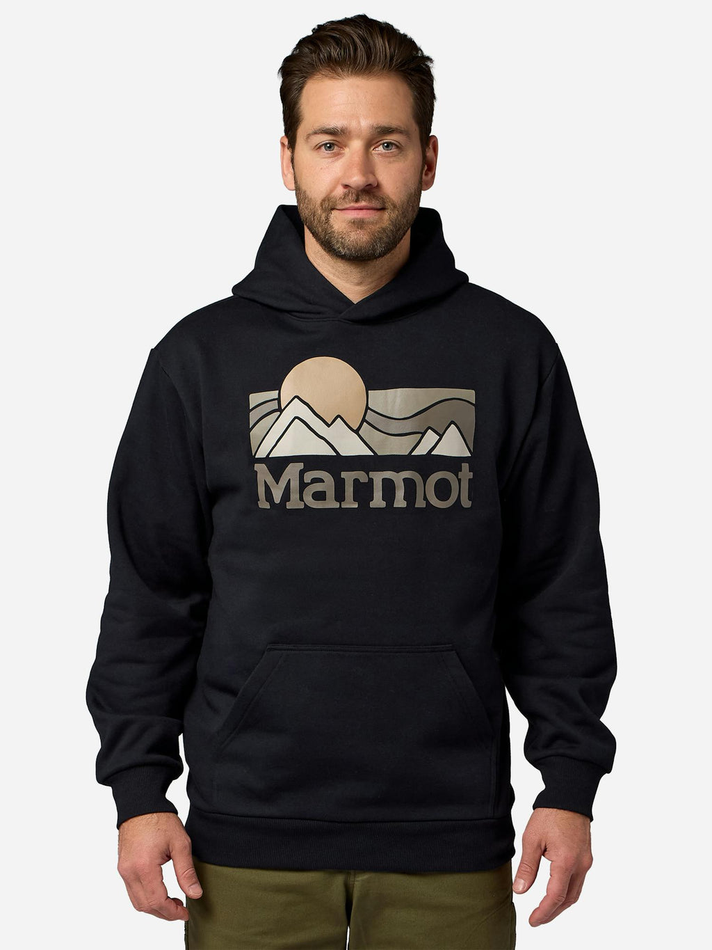 Marmot Men’s Coastal Hoodie Shirt in Black | Recycled Cotton