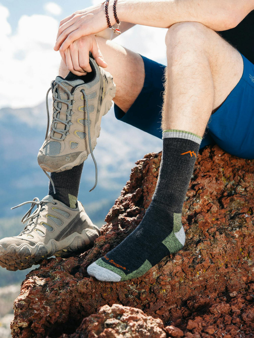 Marmot Darn Tough Men's Hiker Boot Midweight Hiking Socks in Darn Tough Lime | Merino Wool