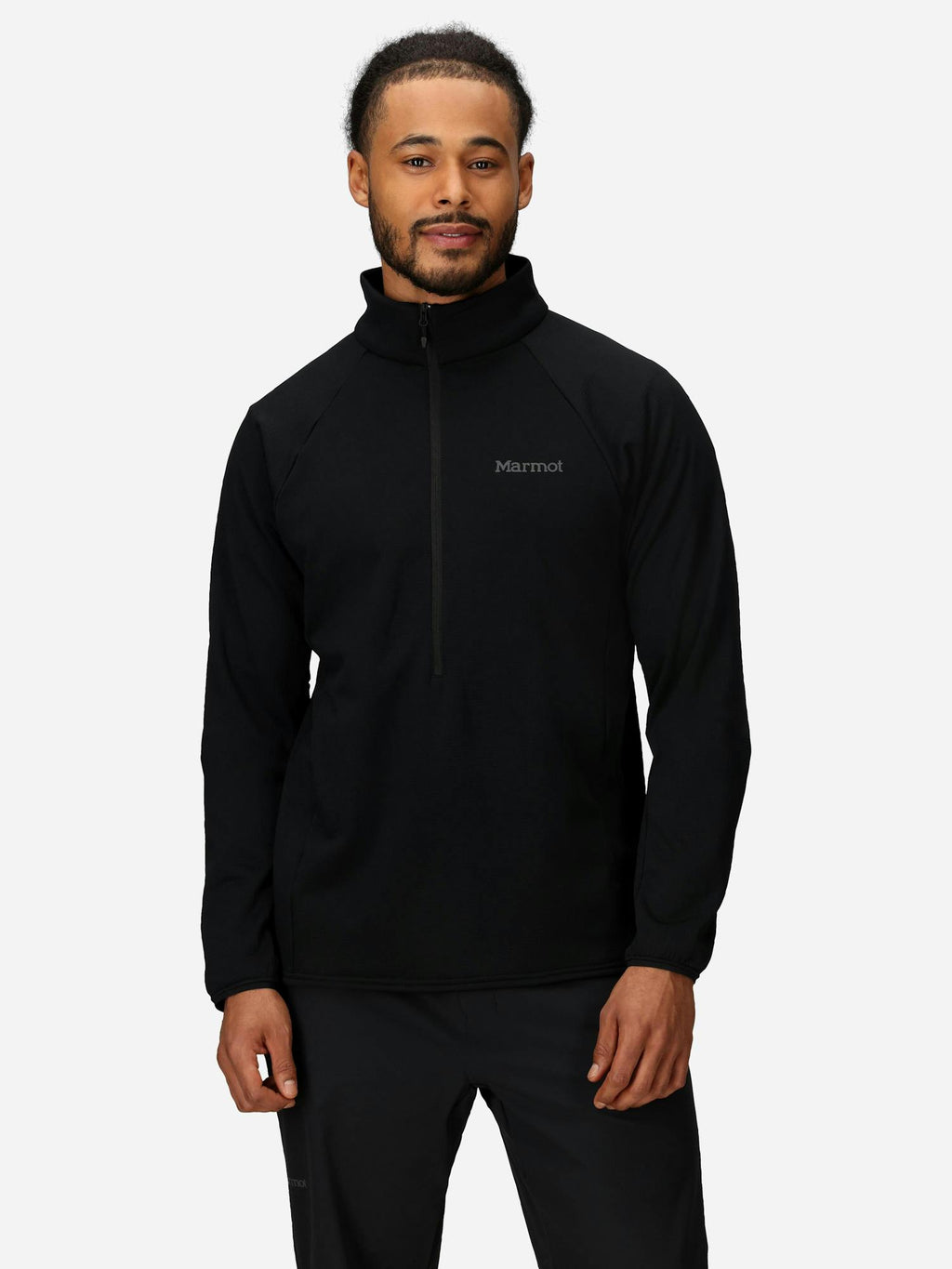 Marmot Men's Leconte Tech Grid Fleece Half-Zip Shirt in Black