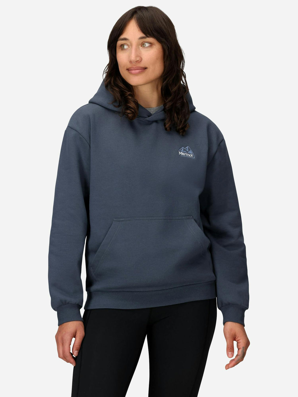 Marmot Women's Peaks Hoodie Shirt in Thunderhead | Cotton