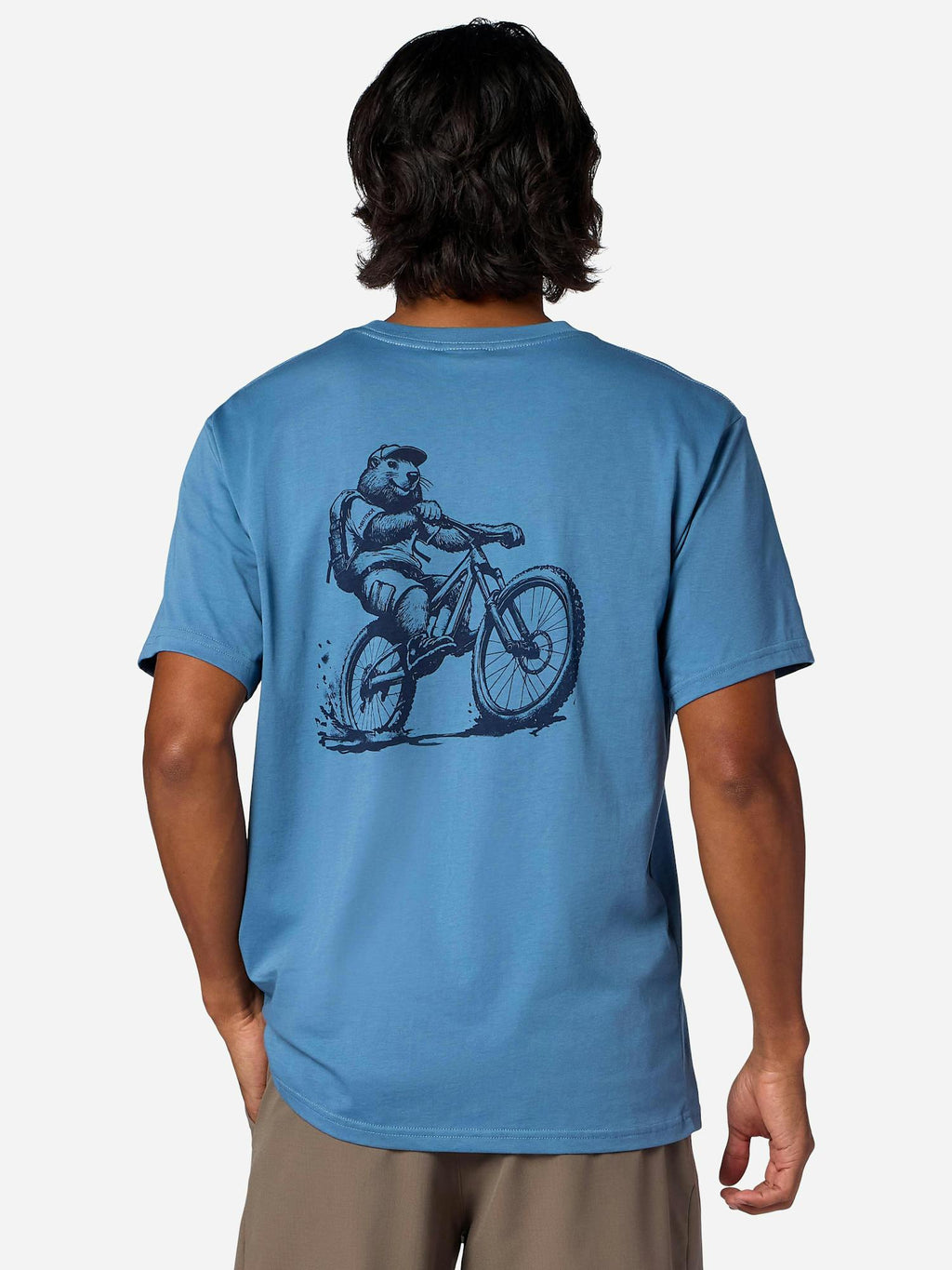 Marmot Men's Mountain Bike Marty Short-Sleeve T-Shirt (Spring 2026) in Summer Storm | Recycled Cotton