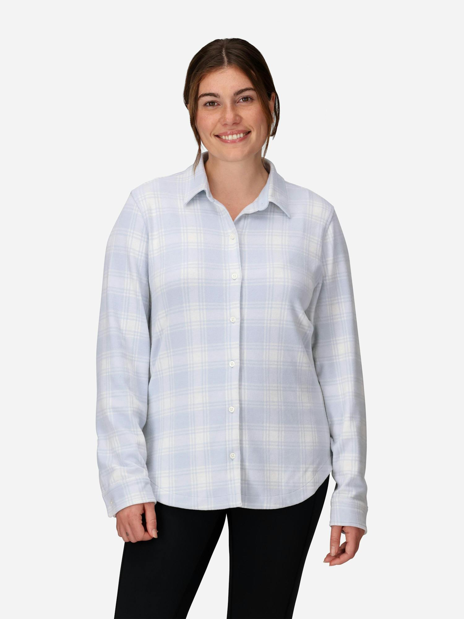 Marmot Women's Alpine Haven Soft Stretch Knit Flannel Long-Sleeve Shirt (Fall 2025) in Vapor