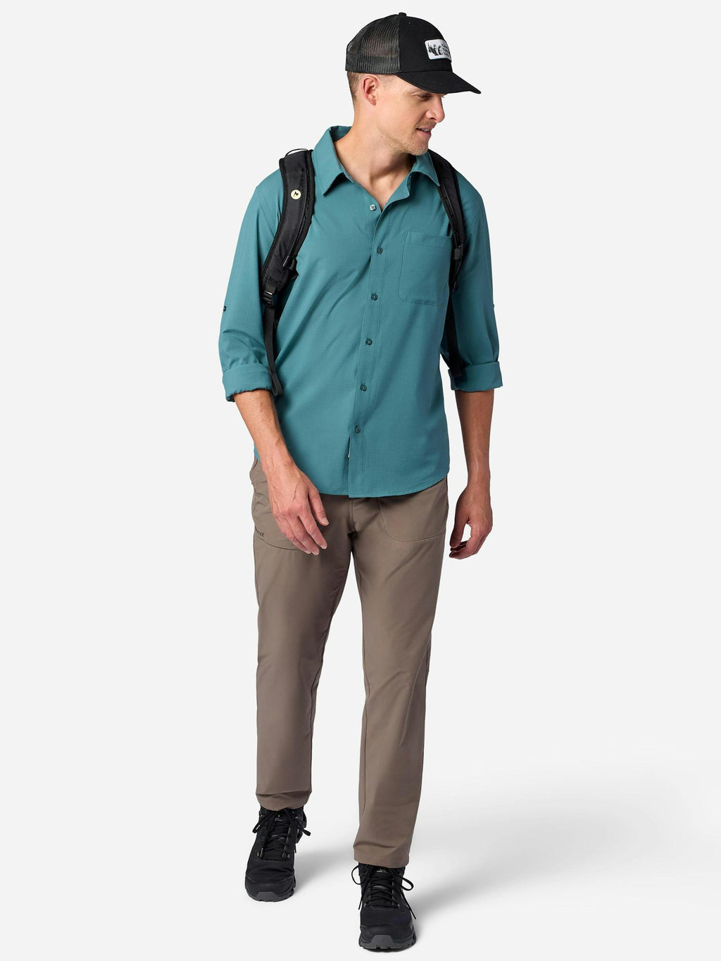 Marmot Men's AirExchange Perforated Long-Sleeve Collared Shirt (Spring 2026) in Seafloor