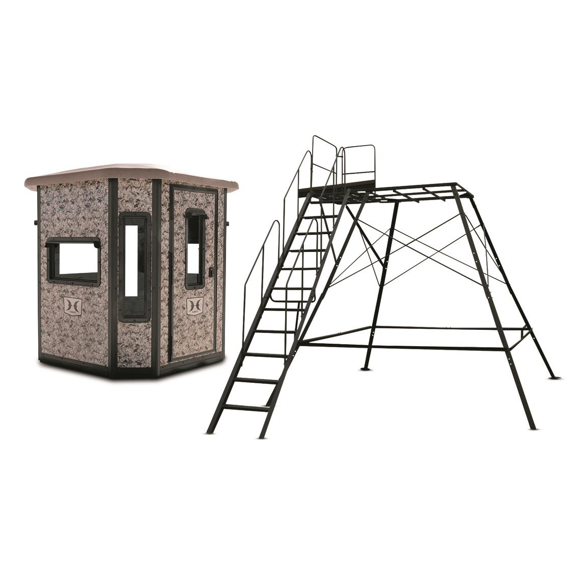 Hawk Office Hard Sided Box Blind with 10' Premium Tower