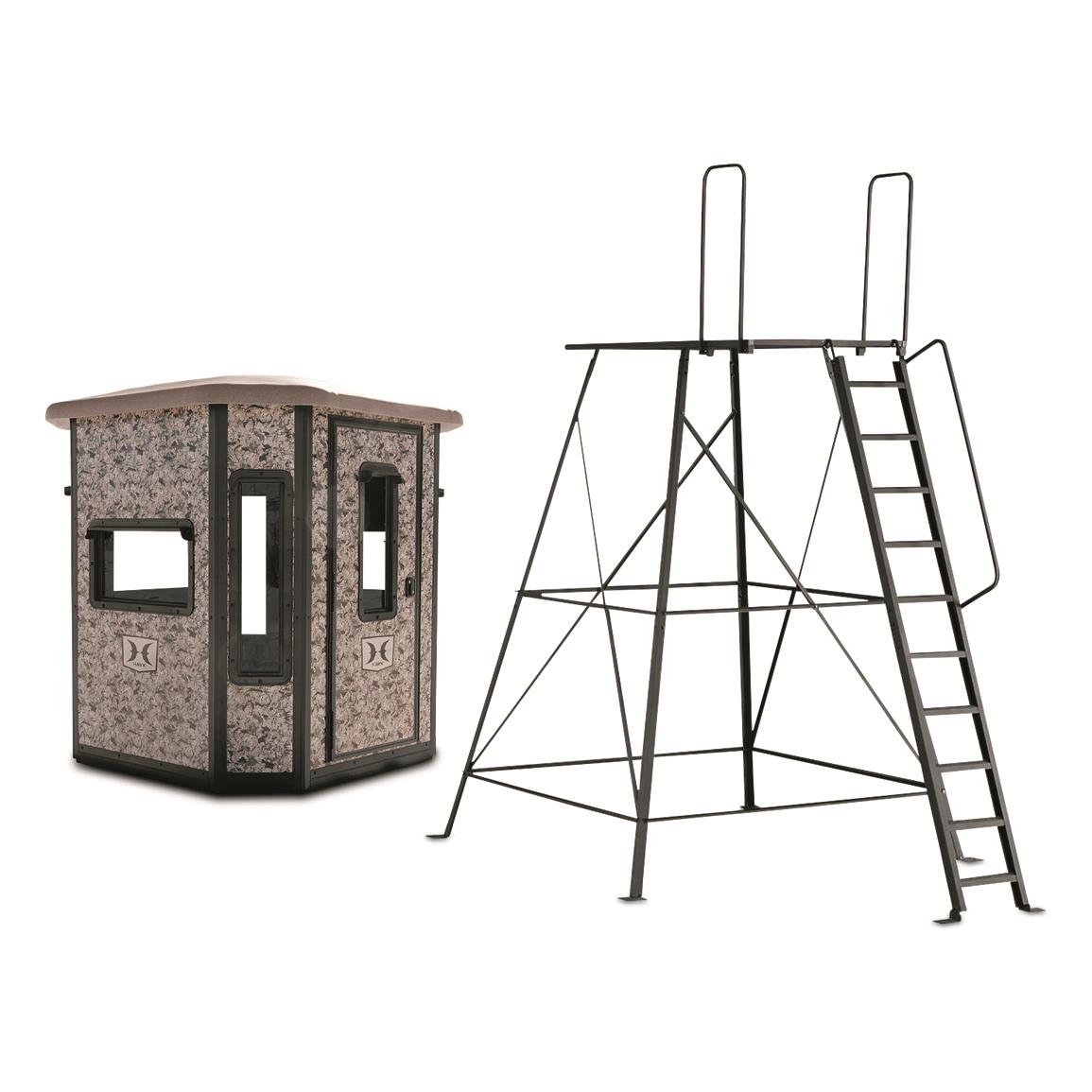 Hawk Office Hard Side Box Blind with 10' Elite Tower