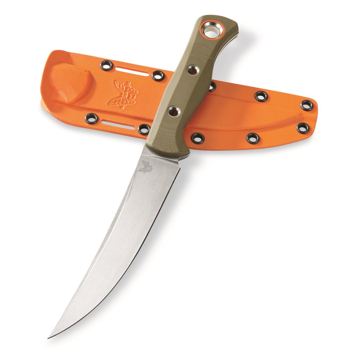 Benchmade 15500-3 Meatcrafter G10 Fixed Blade Knife, OD Green