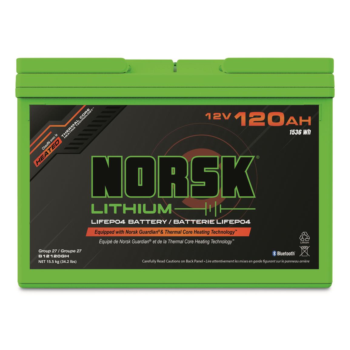 Norsk 12V 120Ah Heated Lithium Battery