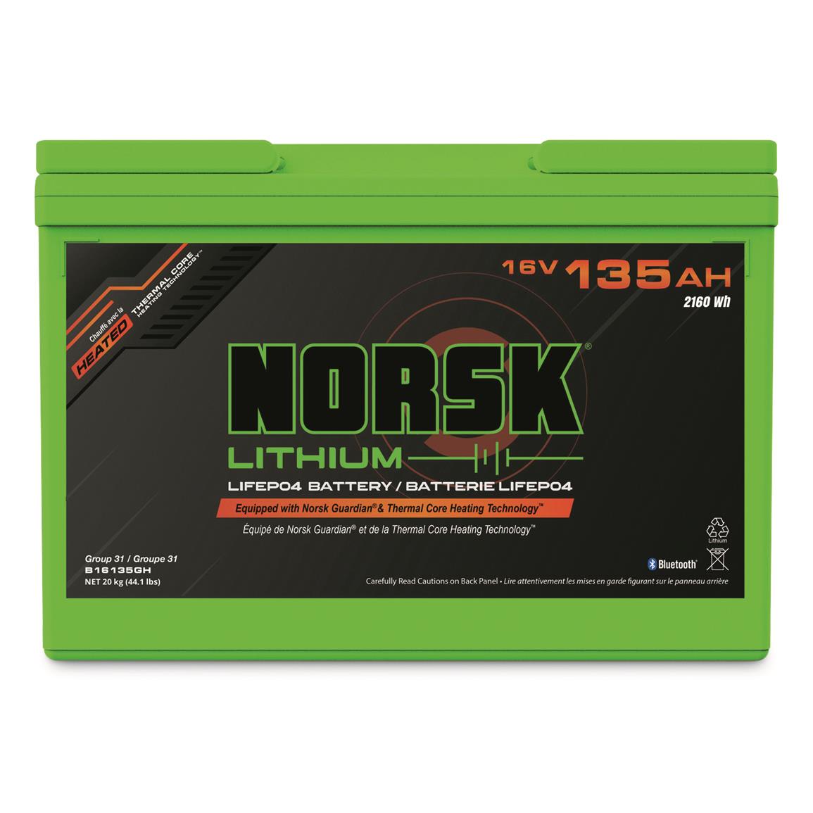 Norsk 16V 135Ah Heated Lithium Battery