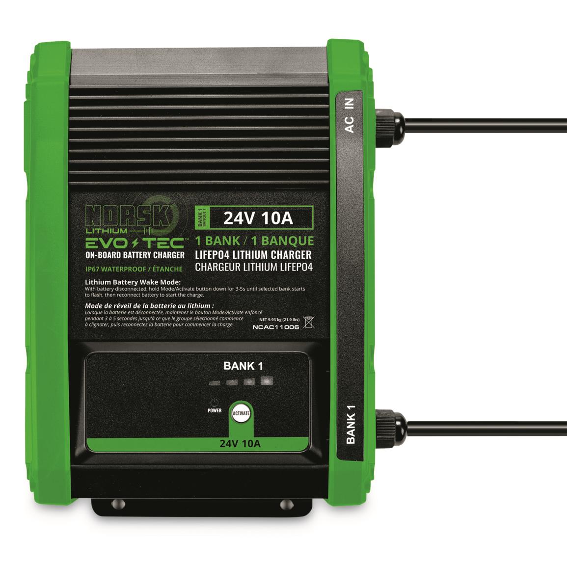 Norsk EVO-TEC 24V 10A - 1 Bank On-Board Charger