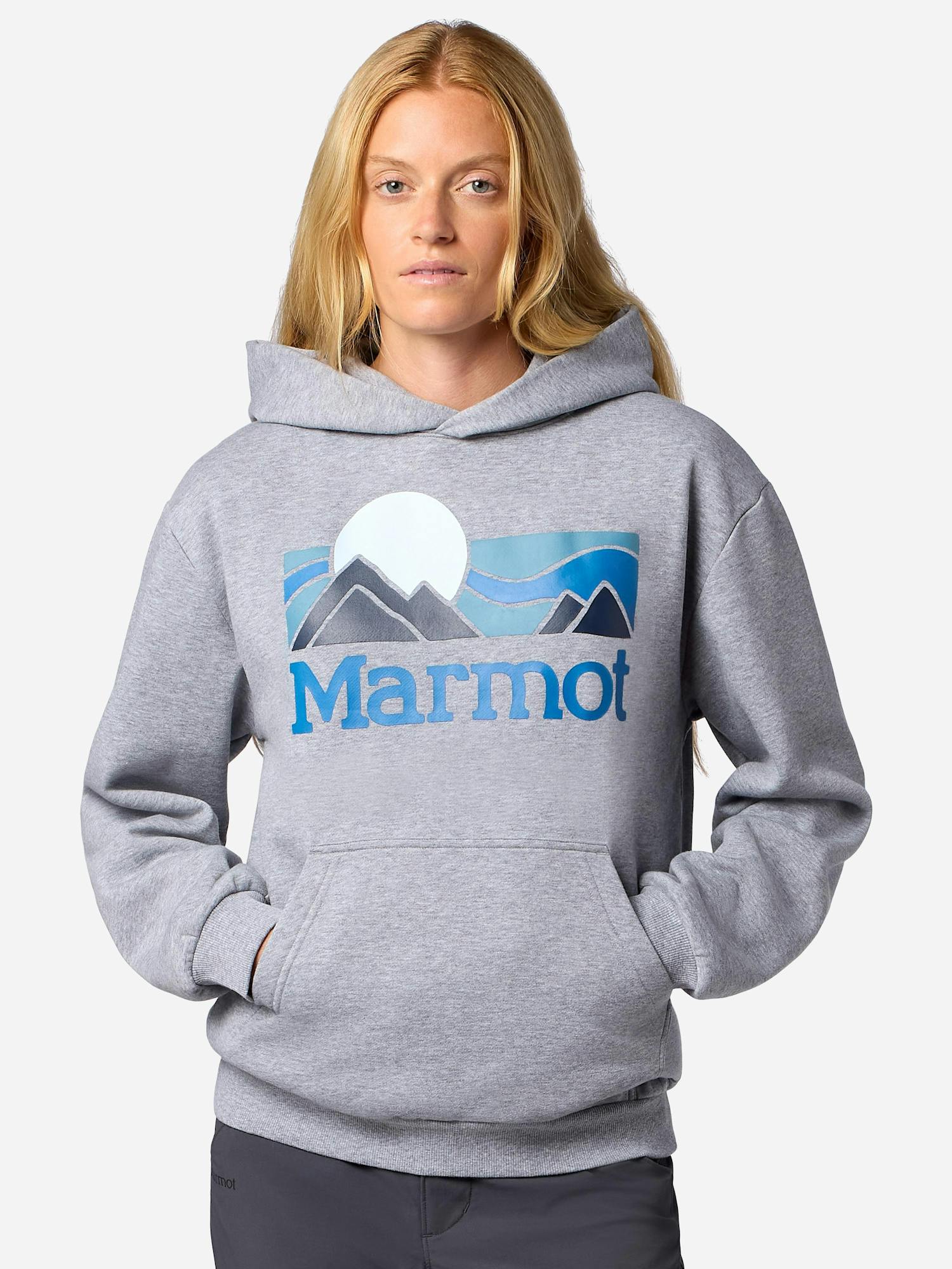 Marmot Women’s Coastal Hoodie Shirt in Grey Heather | Recycled Cotton