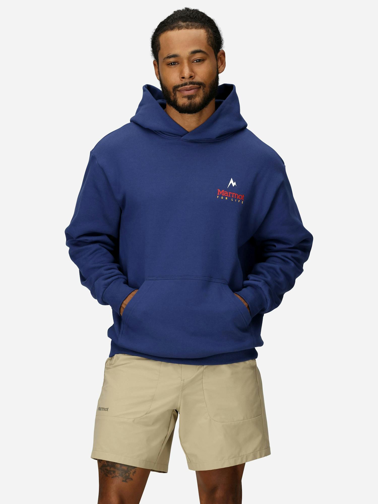 Marmot For Life Hoodie (Fall 2025) Shirt in Twilight Blue | Cotton