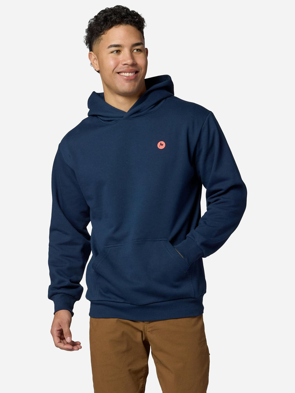 Marmot Men's Dawn Patrol Hoodie Shirt in Nightfall Navy | Recycled Cotton