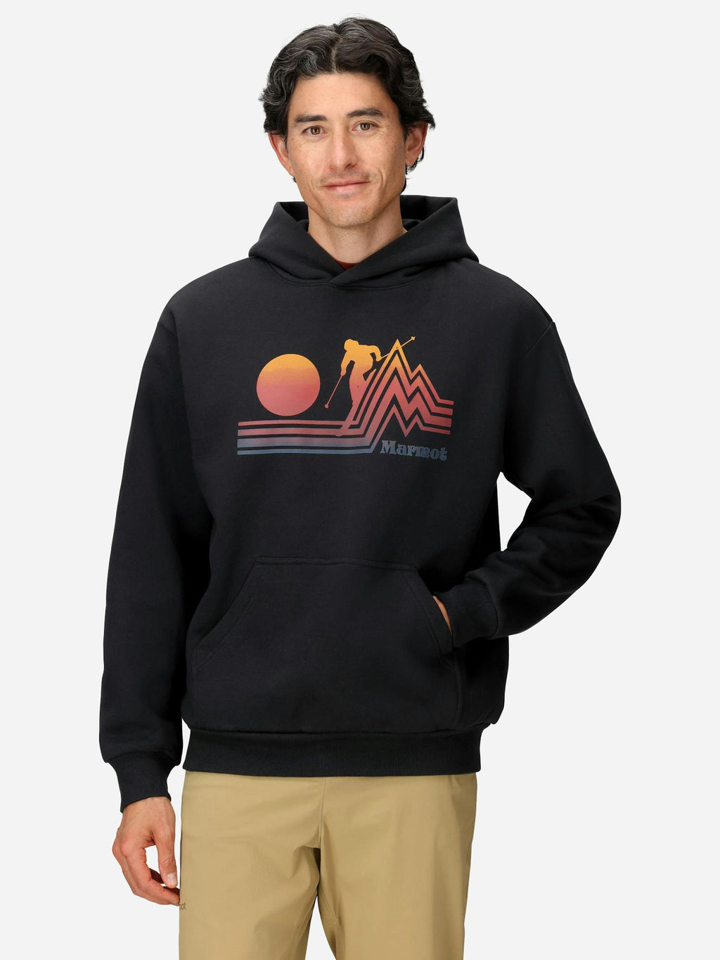 Marmot Retro Skier Hoodie (Fall 2025) Shirt in Black | Cotton