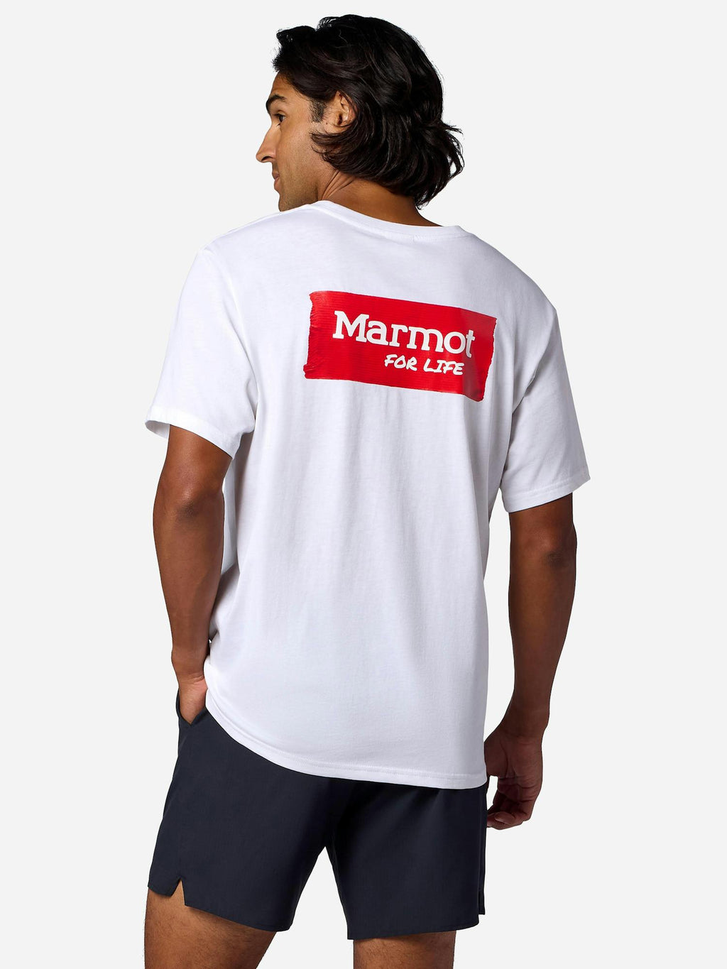 Marmot Men's Duct Tape Short-Sleeve T-Shirt (Spring 2026) in White | Recycled Cotton