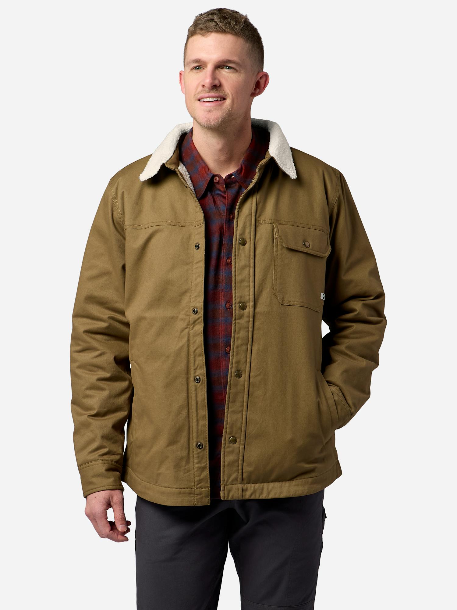 Marmot Men's Hidden Peaks Shirt Jacket in Rustic Khaki | Cotton