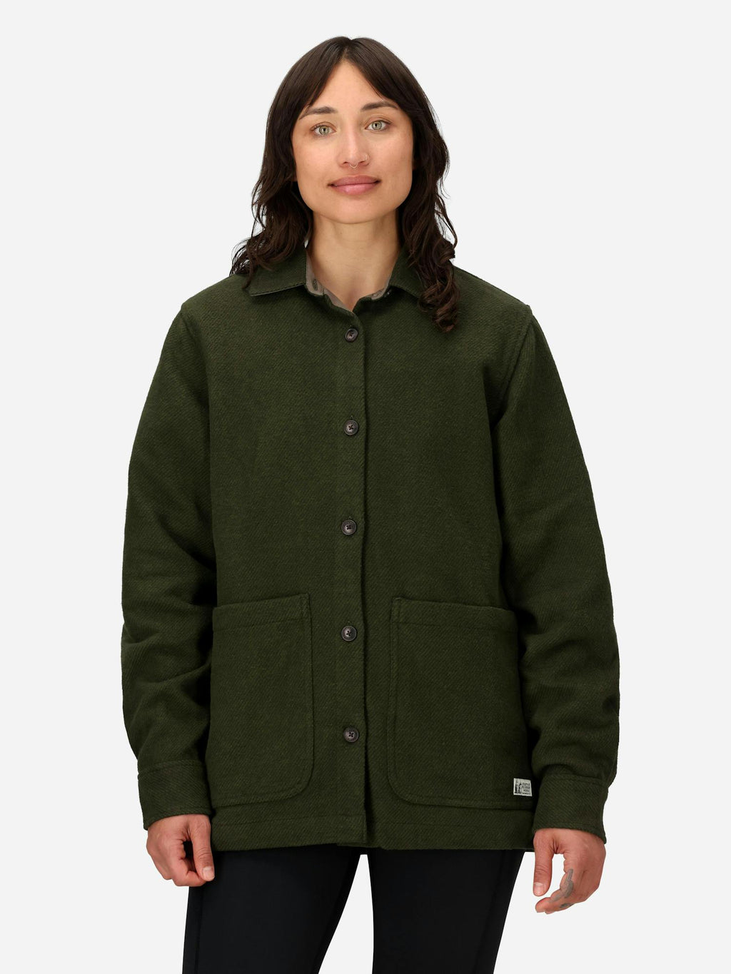 Marmot Women’s Pinecrest Heavyweight Flannel Overshirt (Fall 2025) in Rosin Green | Cotton