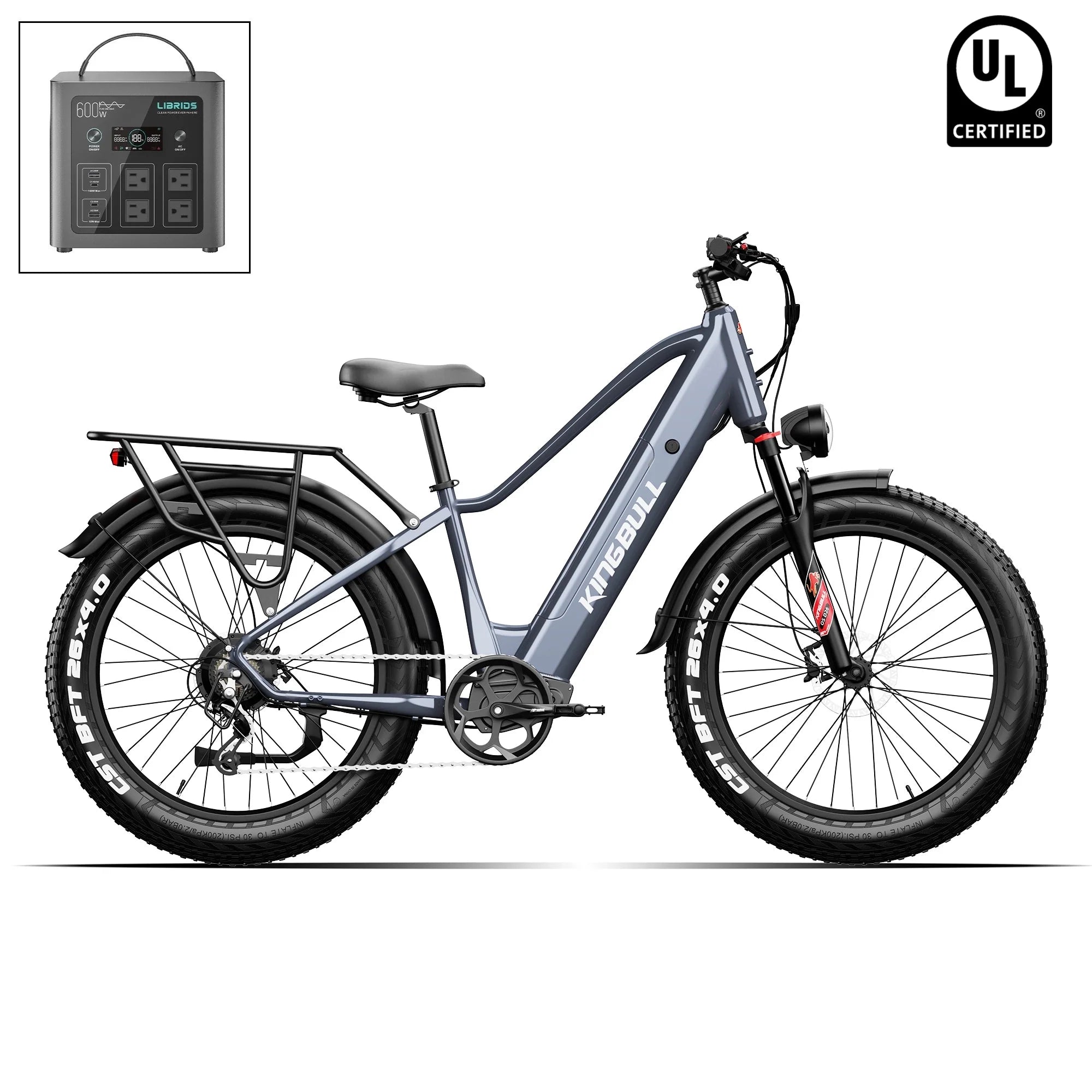 Kingbull Discover2.0 | Premium Off-road & City Electric Bike - Space Gray / +$259 Power Station Upgrade