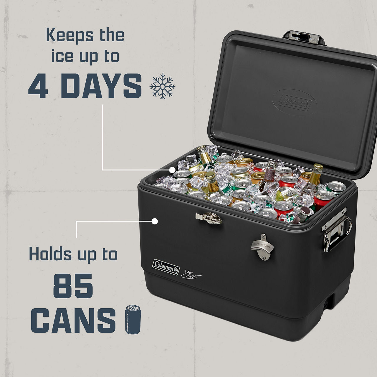 Kane Brown x Coleman® Reunion 54 Qt. Steel Belted Matte Cooler | Midnight | Supports Up To 250 lbs