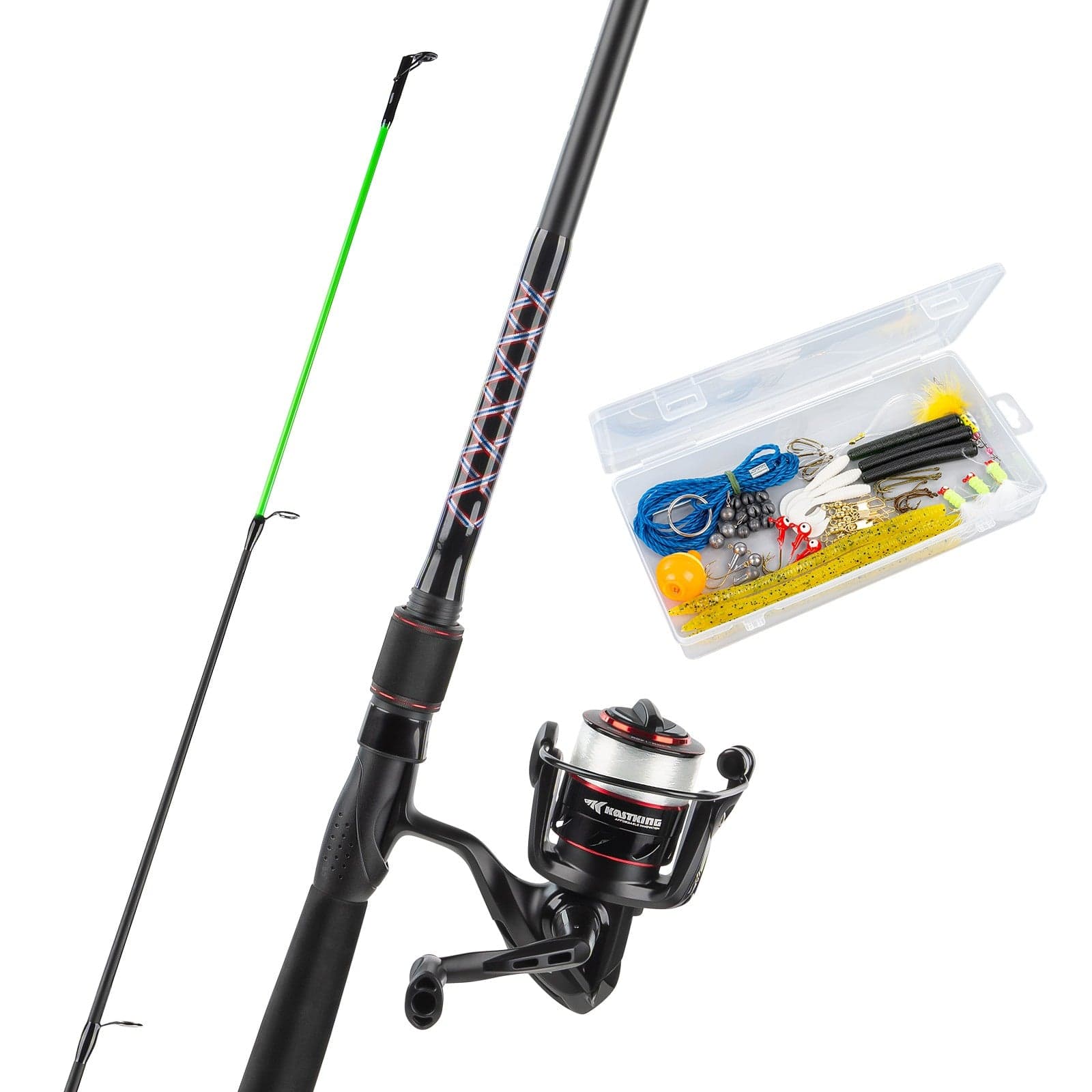 KastKing Brutus Spinning Fishing Rod and Reel Combo with Tackle Kit