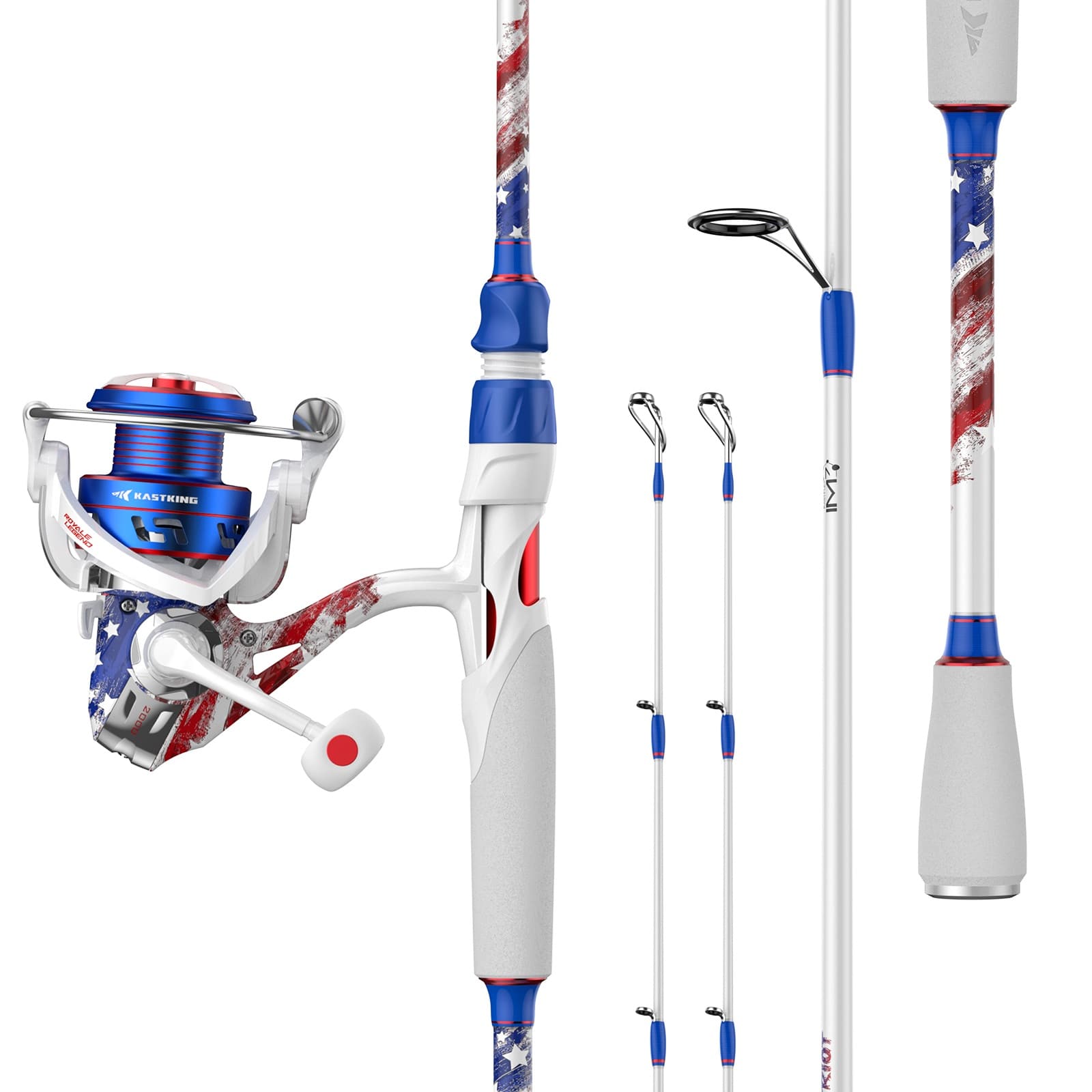 KastKing Royale Legend Patriot Twin-Tip Spinning Rod and Reel Combo