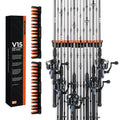 KastKing Patented V15 Vertical Fishing Rod Holder â€“ Wall Mounted Fishing Rod Rack, Store 15 Rods or Fishing Rod Combos in 18 Inches, Great Fishing