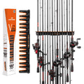 KastKing Patented V15 Vertical Fishing Rod Holder â€“ Wall Mounted Fishing Rod Rack, Store 15 Rods or Fishing Rod Combos in 18 Inches, Great Fishing