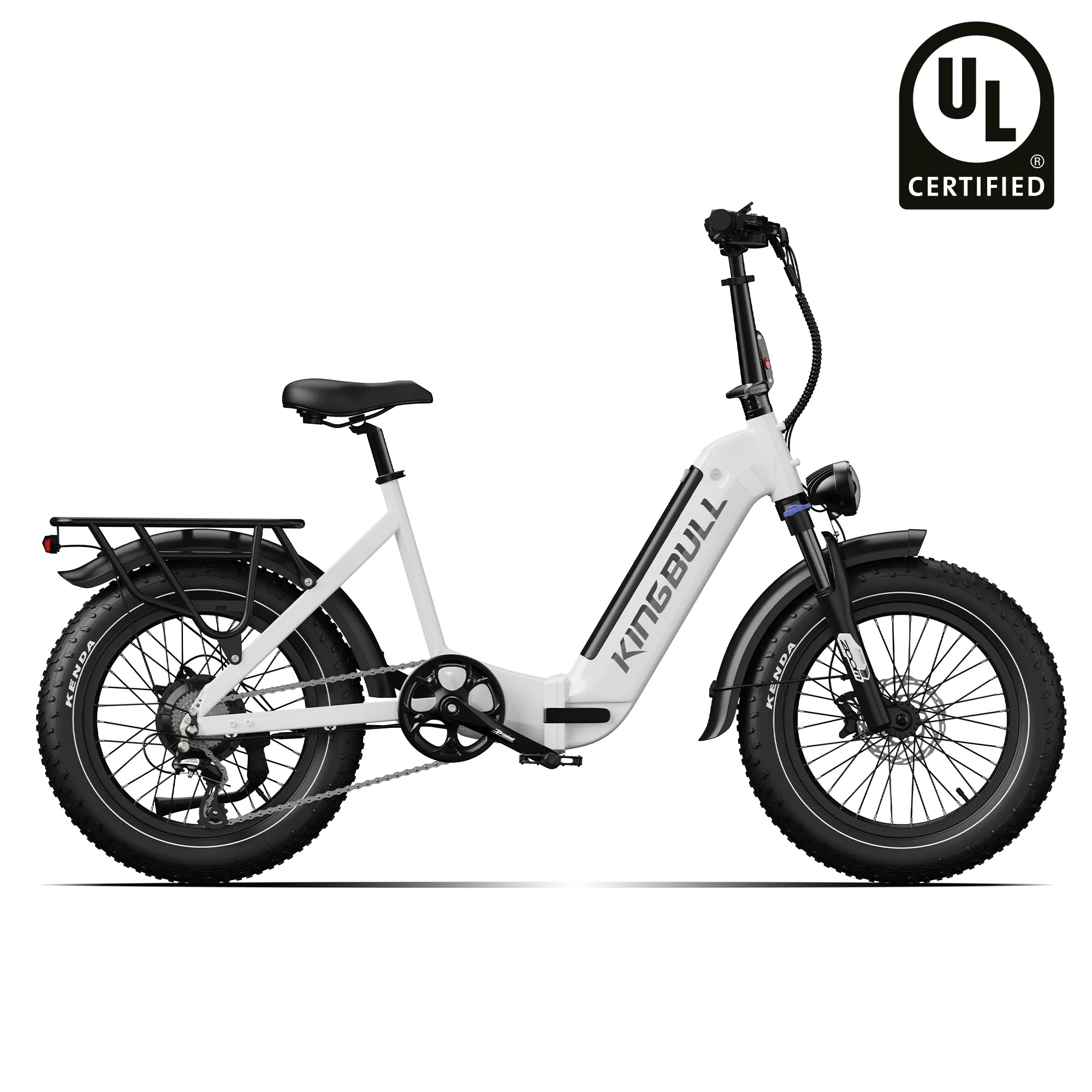 Kingbull Verve | Long Range Fat Tire Folding Electric Bike - White / Ebike Only