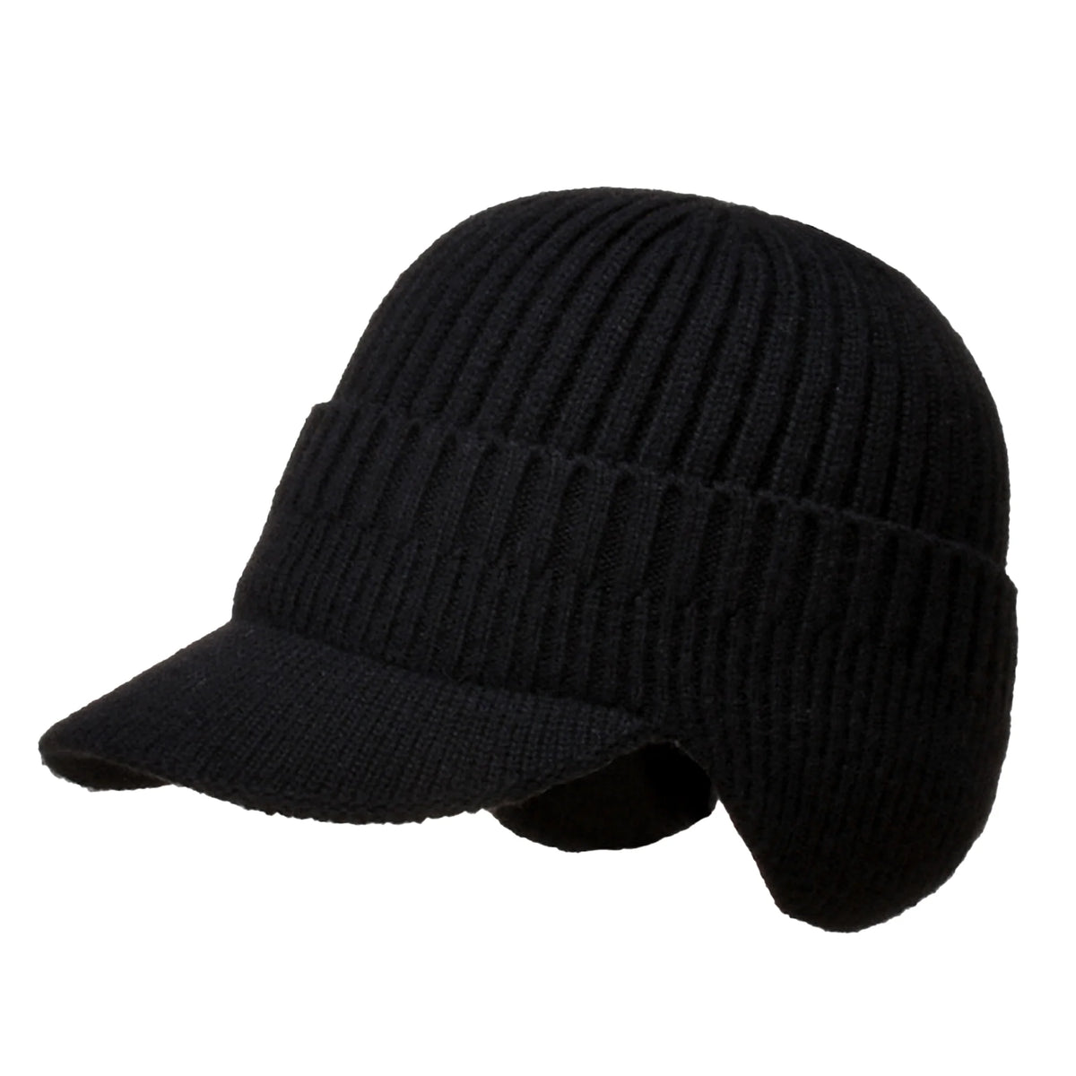 Winter Ear Protection Baseball Caps - Black