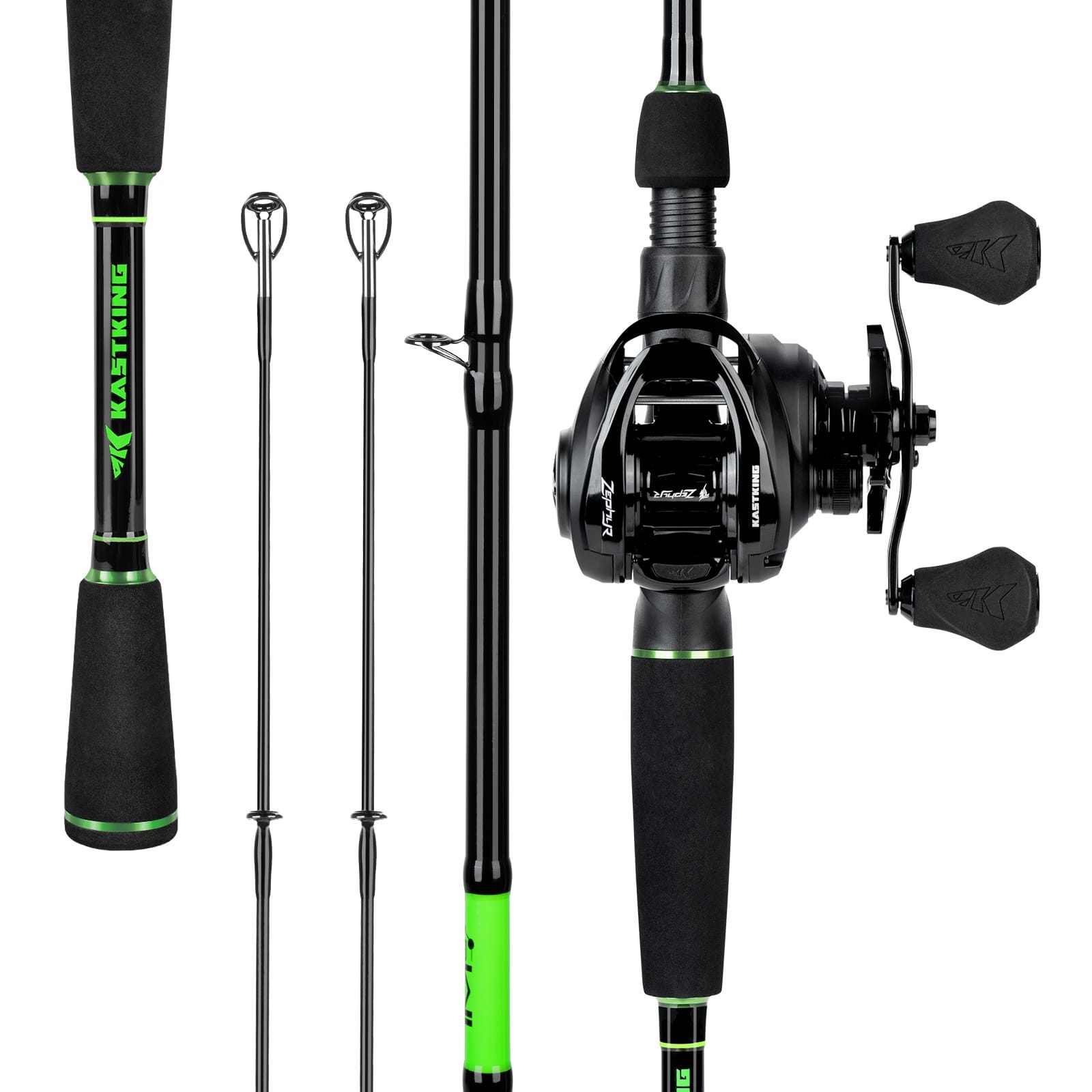 KastKing Zephyr Dual-tip Baitcaster Rod and Reel Combo