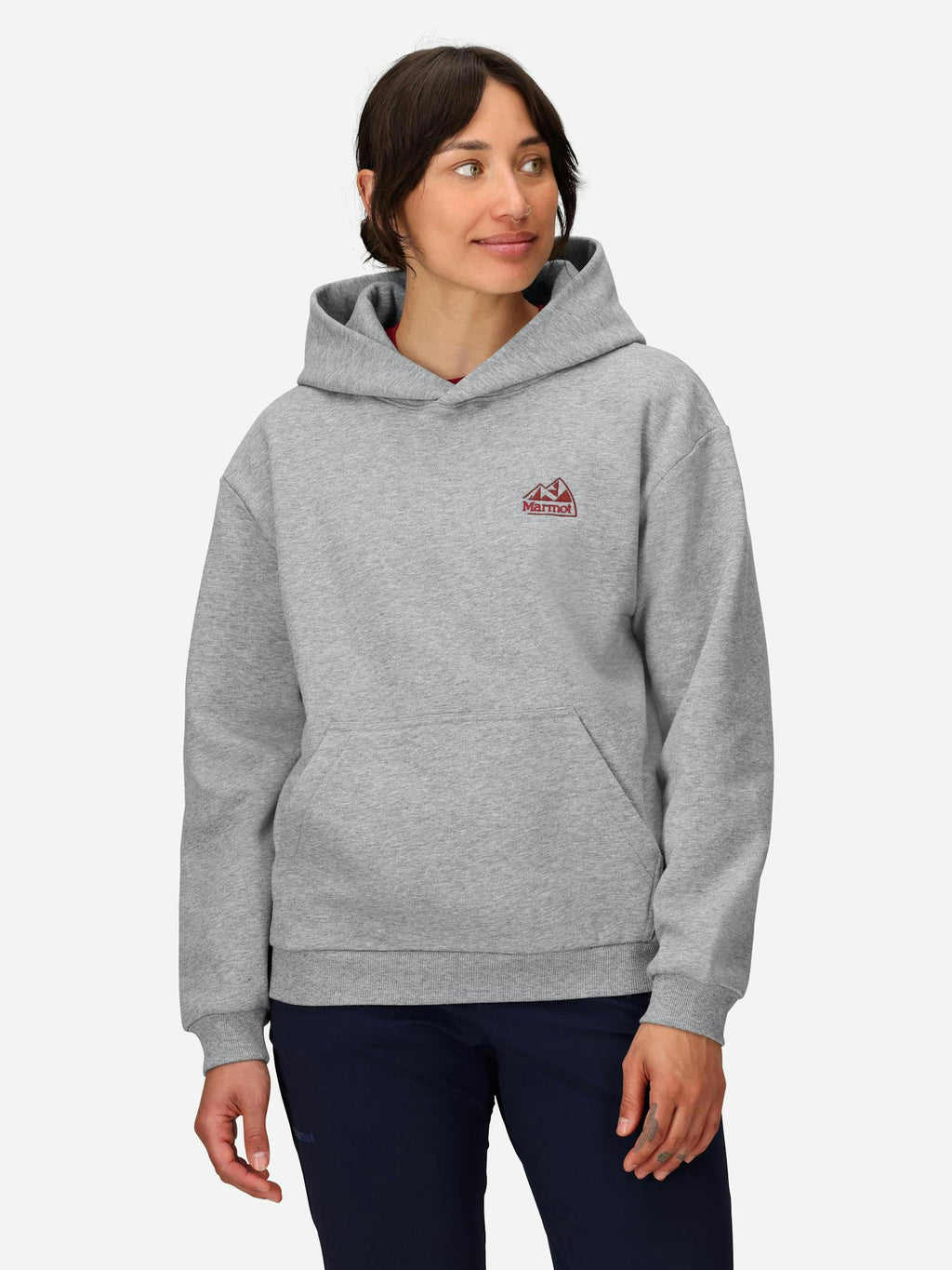 Marmot Women's Peaks Hoodie Shirt in Grey Heather | Cotton