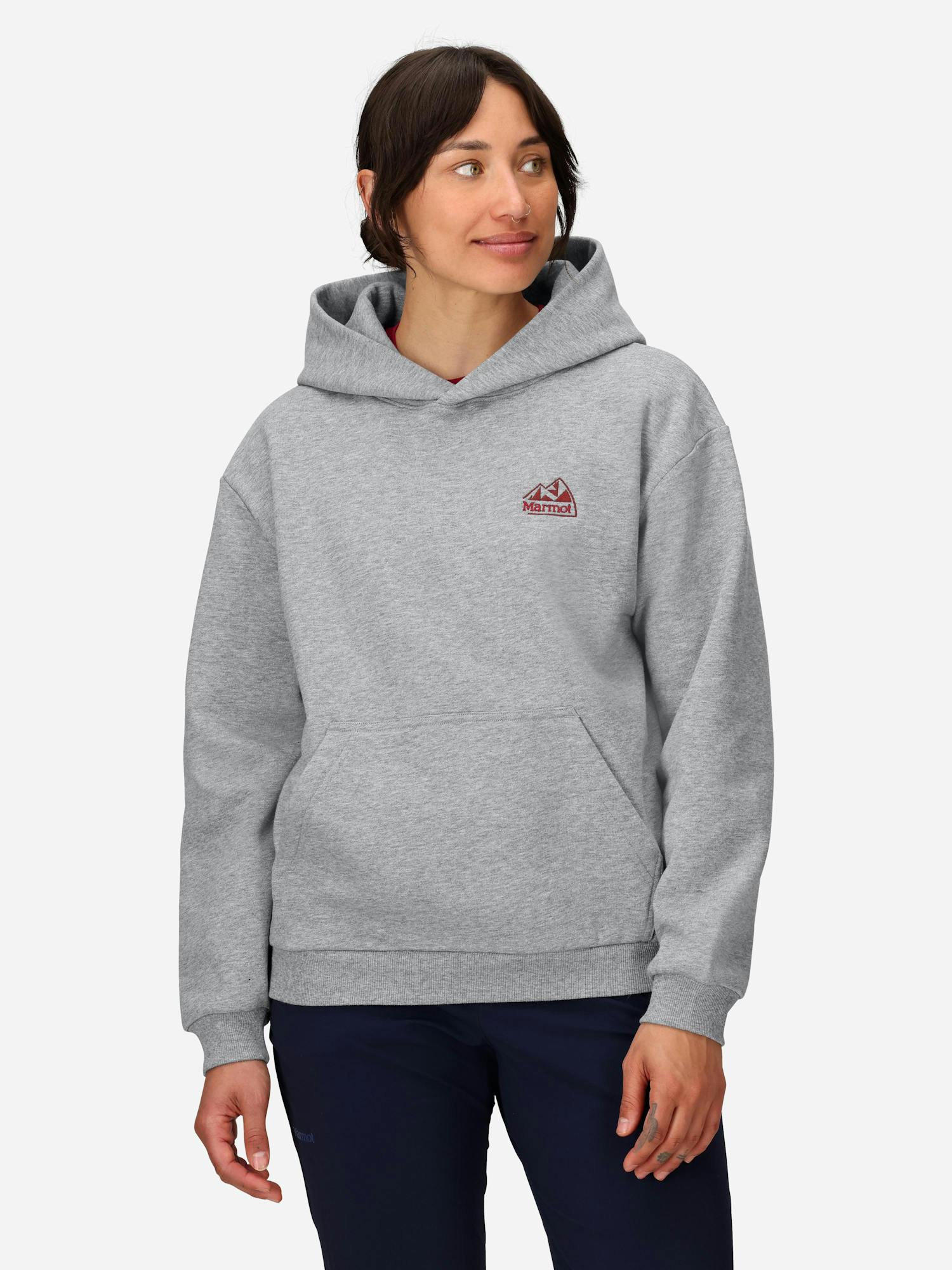 Marmot Women's Peaks Hoodie Shirt in Grey Heather | Cotton