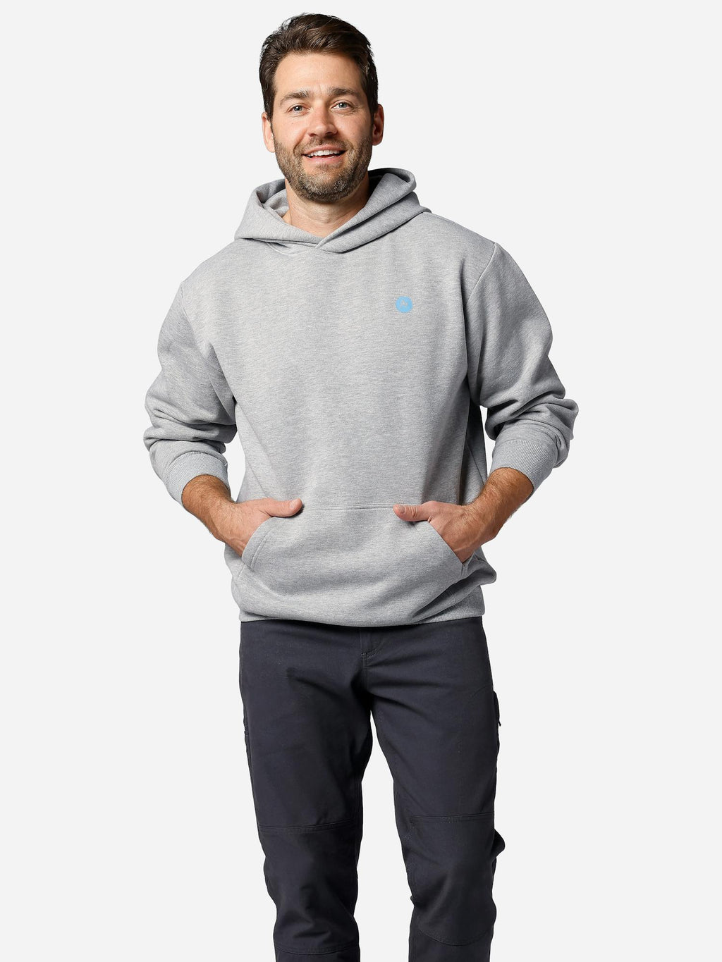 Marmot Men's Dawn Patrol Hoodie Shirt in Grey Heather | Recycled Cotton