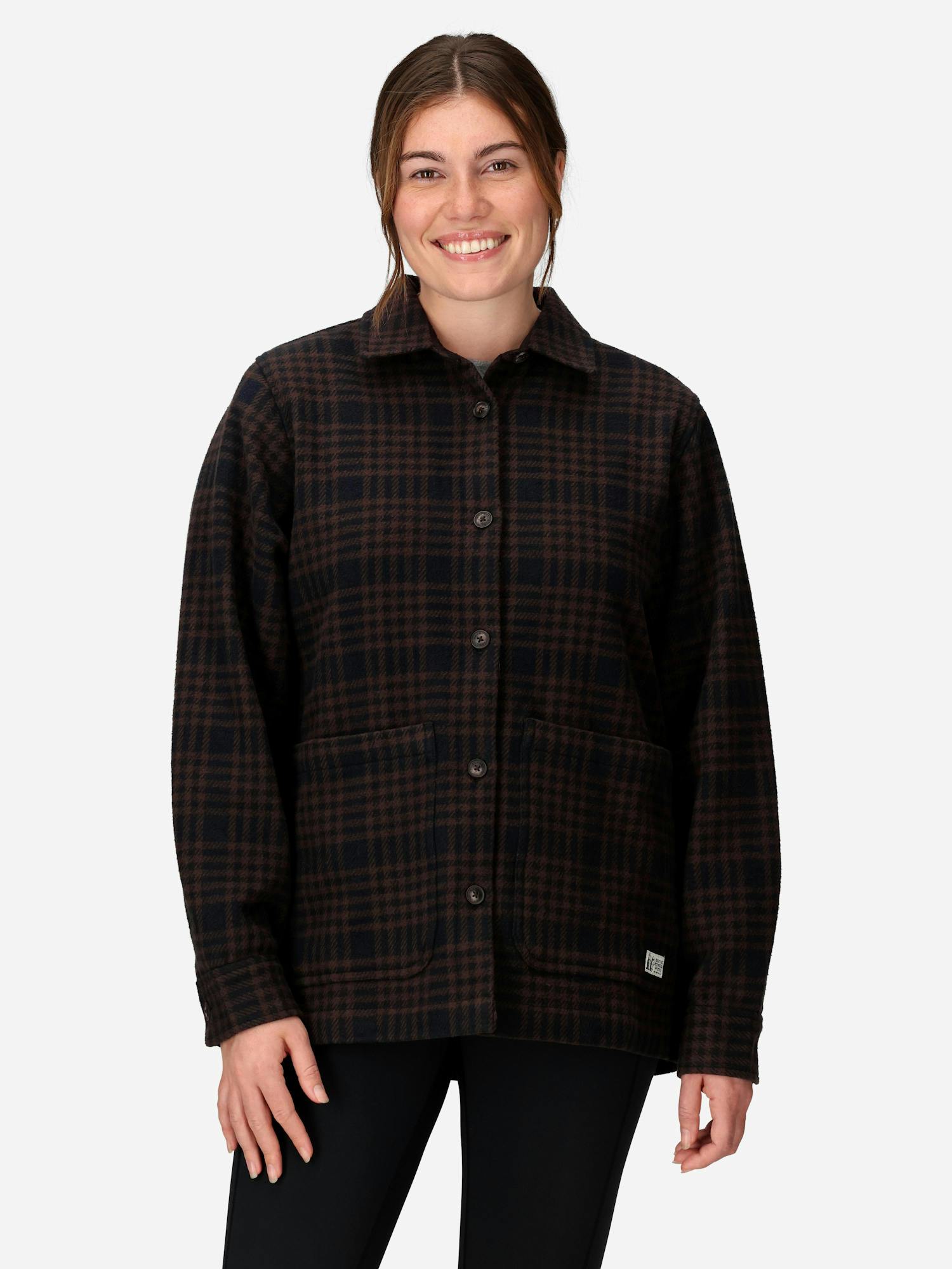 Marmot Women’s Pinecrest Heavyweight Flannel Overshirt (Fall 2025) in Black | Cotton