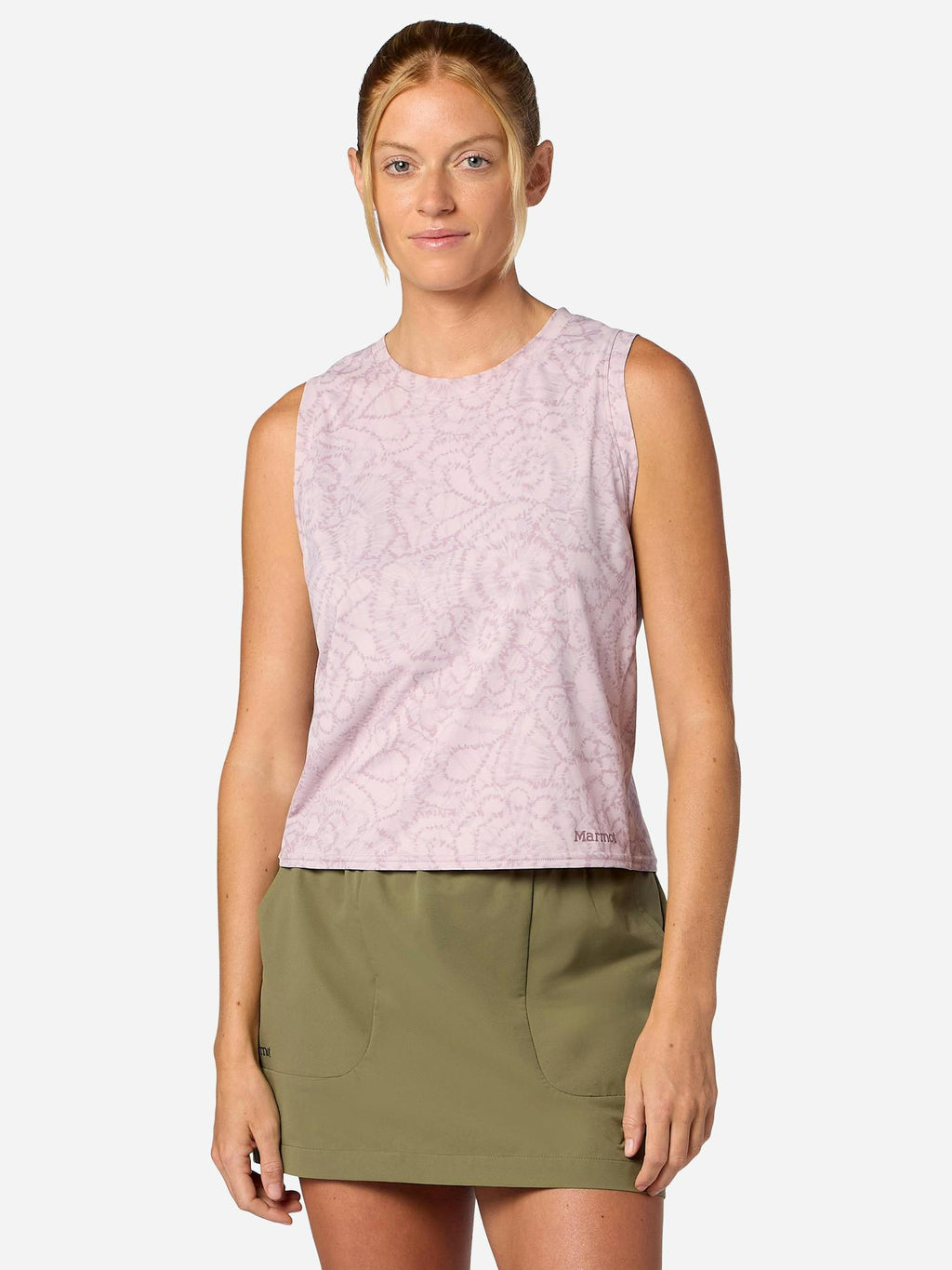 Marmot Women's AirExchange UPF 50 High-Neck Tank (Spring 2026) in Dust Twirl