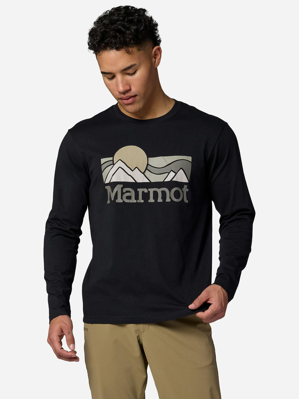 Marmot Men's Coastal Long-Sleeve T-Shirt in Black | Recycled Cotton