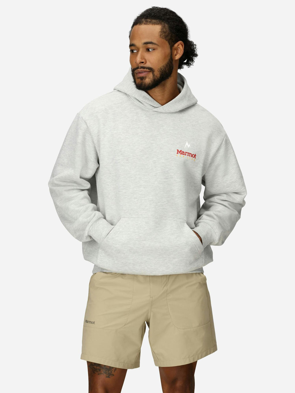 Marmot For Life Hoodie (Fall 2025) Shirt in Light Grey Heather | Cotton