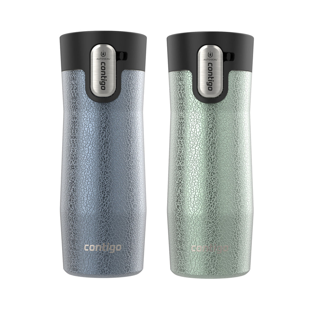 Contigo® West Loop 3.0 Stainless Steel Travel Mug with AUTOSEAL® Lid | 16oz | 2-Pack | Crystal Lakeside & Crystal Agave
