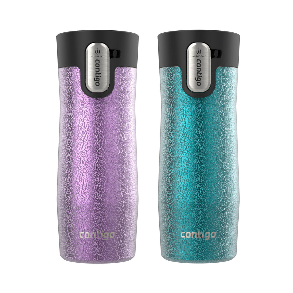 Contigo® West Loop 3.0 Stainless Steel Travel Mug with AUTOSEAL® Lid | 16oz | 2-Pack | Crystal Pansy & Crystal Juniper