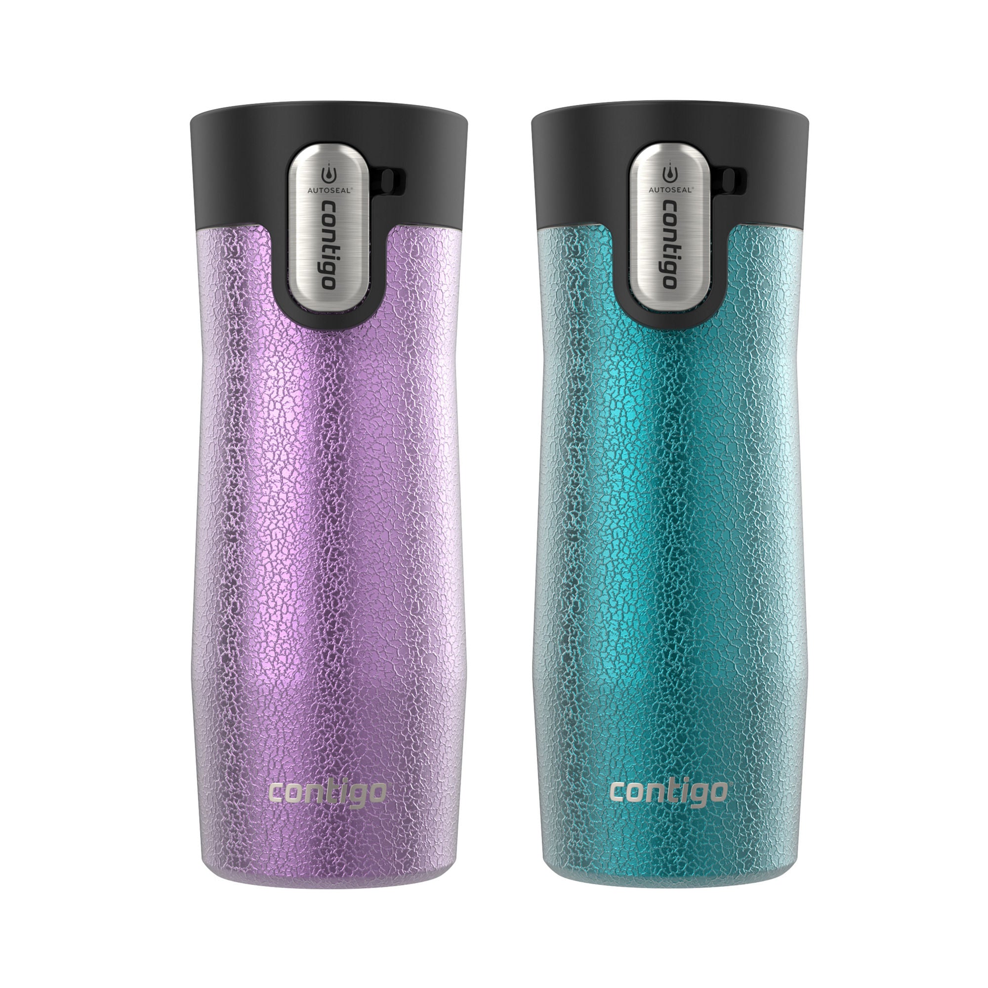 Contigo® West Loop 3.0 Stainless Steel Travel Mug with AUTOSEAL® Lid | 16oz | 2-Pack | Crystal Pansy & Crystal Juniper