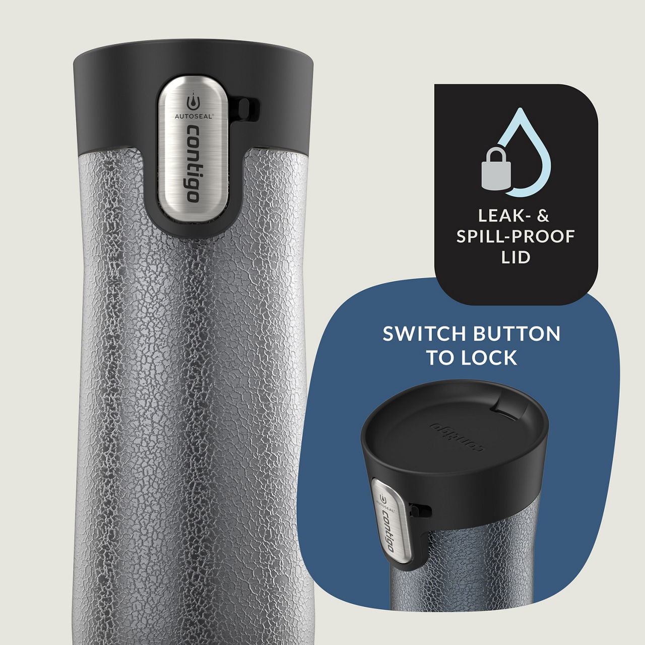Contigo® West Loop 3.0 Stainless Steel Travel Mug with AUTOSEAL® Lid | 20oz | 2-Pack | Crystal Blueberry & Crystal Sake