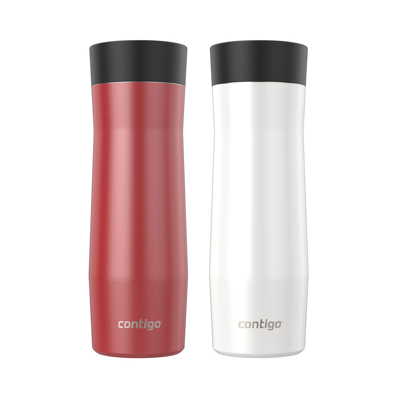 Contigo® West Loop 3.0 Stainless Steel Travel Mug with AUTOSEAL® Lid | 20oz | 2-Pack | Goji Berry Frosted Pearl & Salt Frosted Pearl