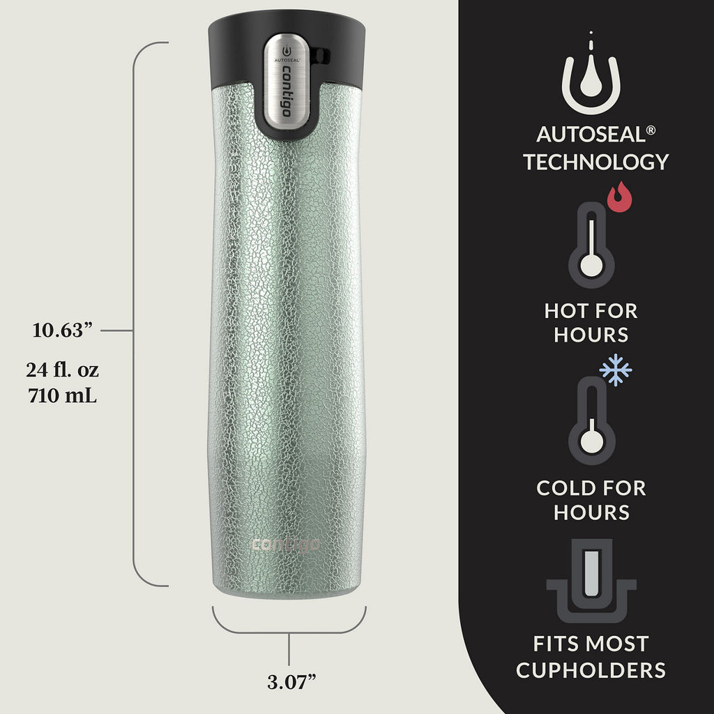 Contigo® West Loop 3.0 Stainless Steel Travel Mug with AUTOSEAL® Lid | 24oz | Crystal Agave