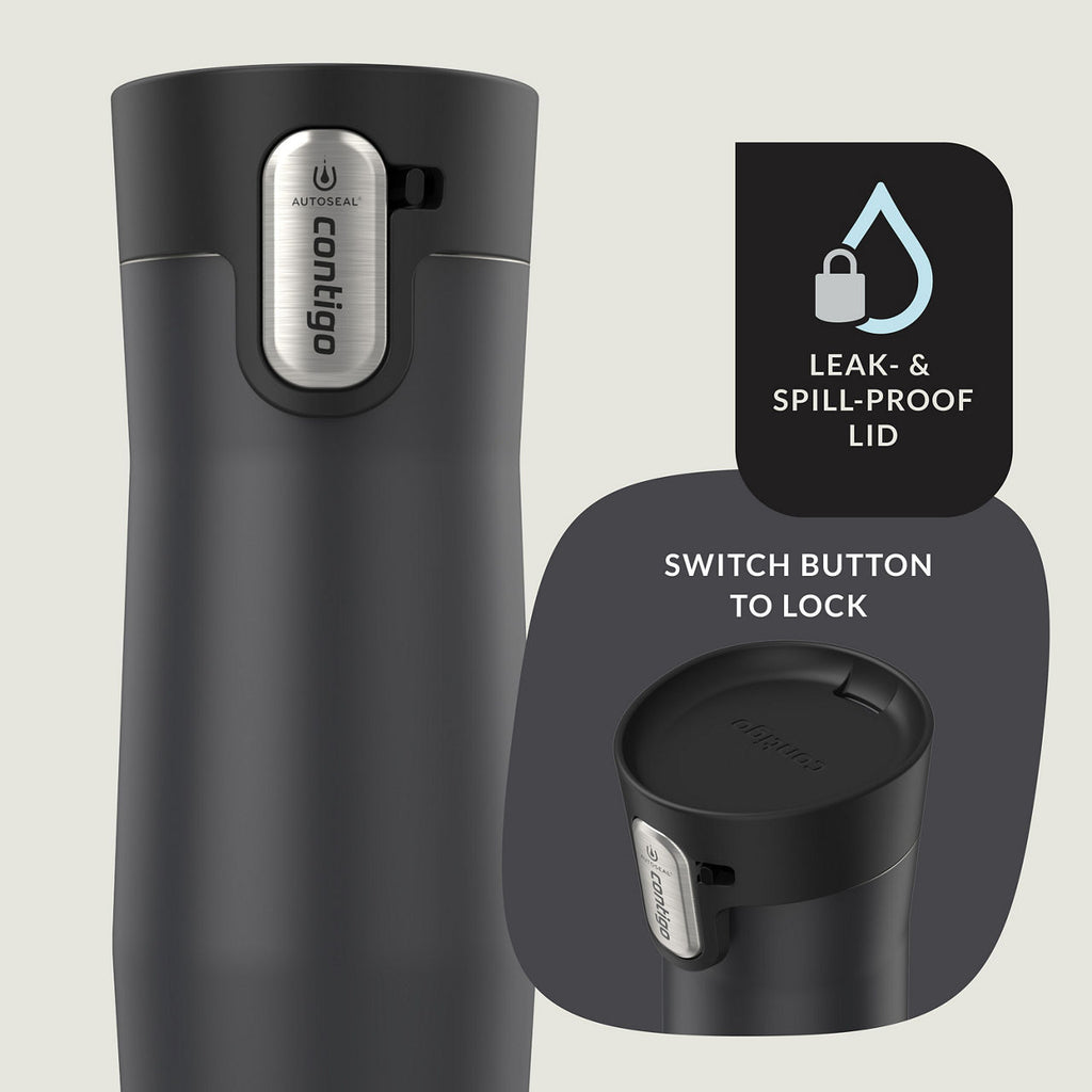 Contigo® West Loop 3.0 Stainless Steel Travel Mug with AUTOSEAL® Lid | 16oz | Matte Black