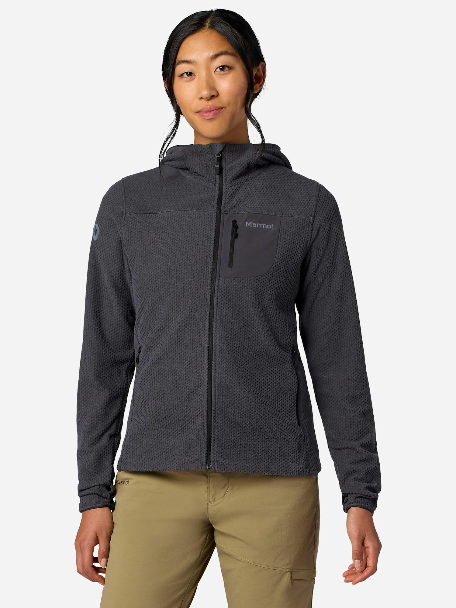 Marmot Women's AirFleece Performance Full-Zip Hoody in Blackened