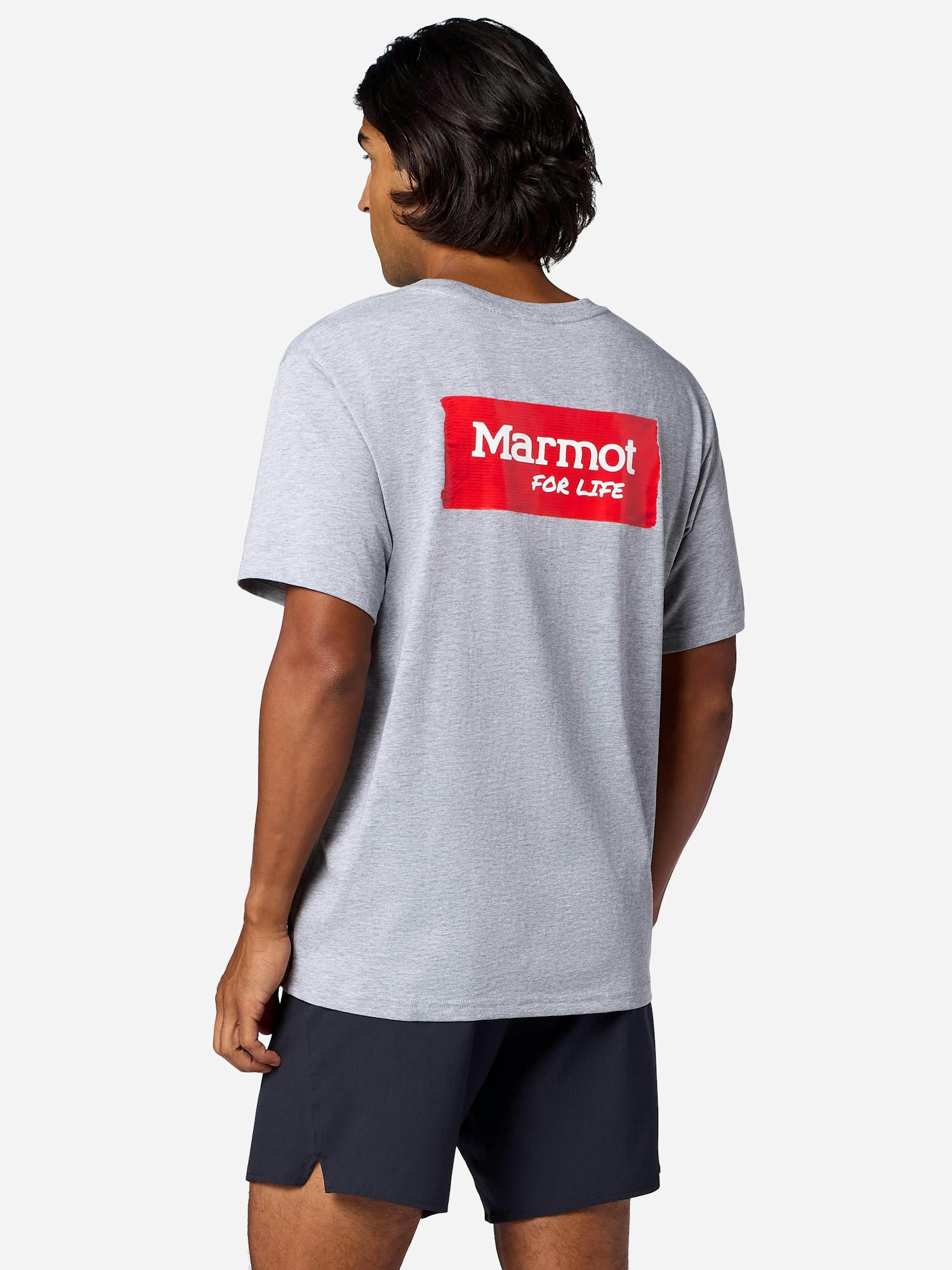 Marmot Men's Duct Tape Short-Sleeve T-Shirt (Spring 2026) in Grey Heather | Recycled Cotton