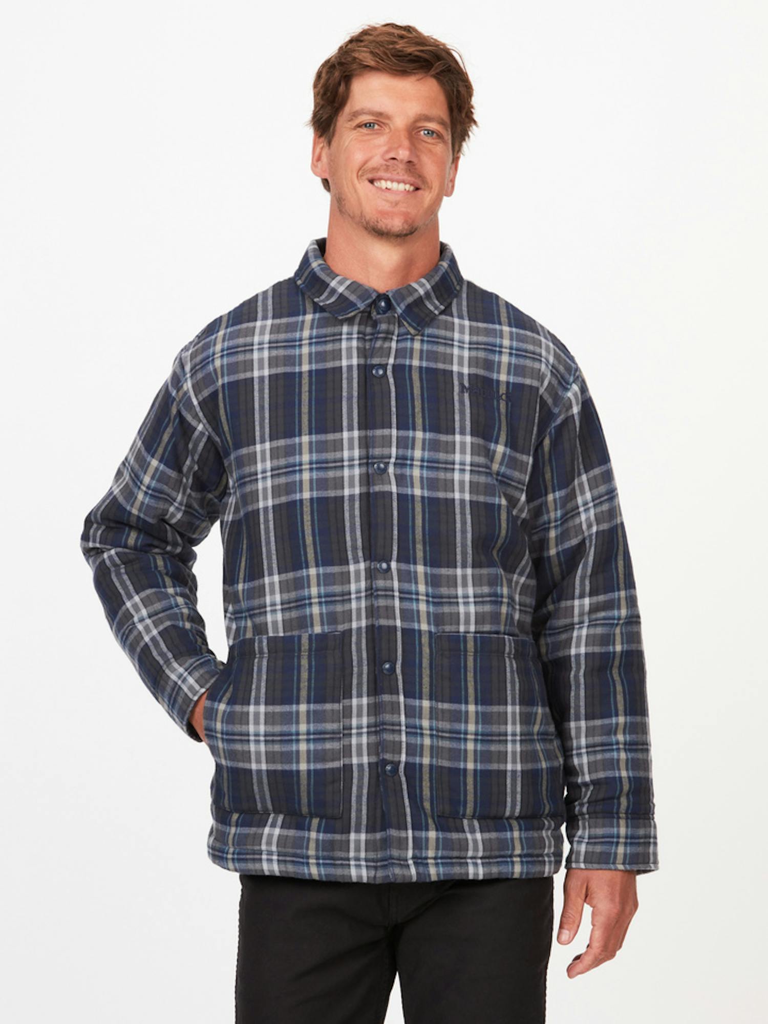 Marmot Men's Lanigan Flannel Chore Coat in Arctic Navy | Cotton